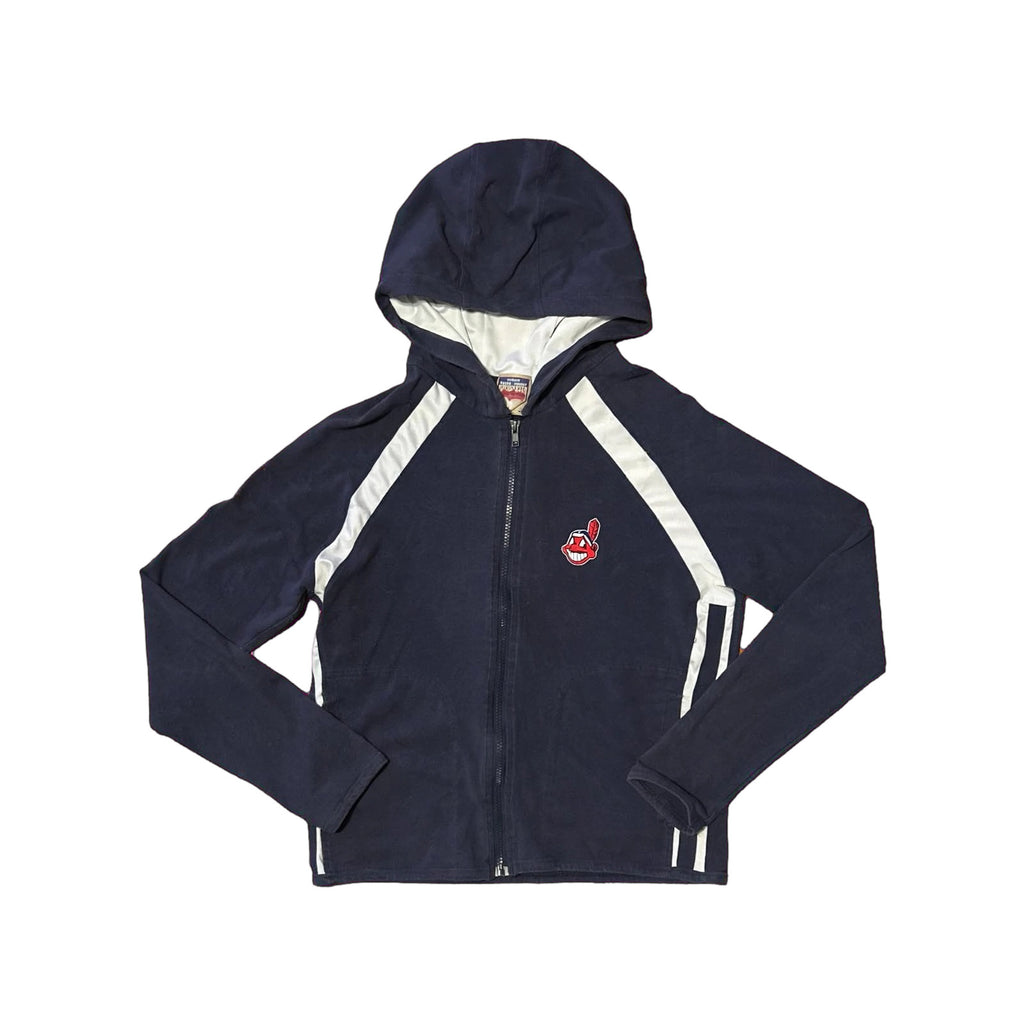Cleveland Indians Hoodie Womens M Chief Wahoo Navy White Zip Concepts