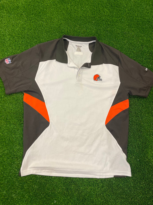 Vintage Cleveland Browns Polo Shirt Small Helmet size XL