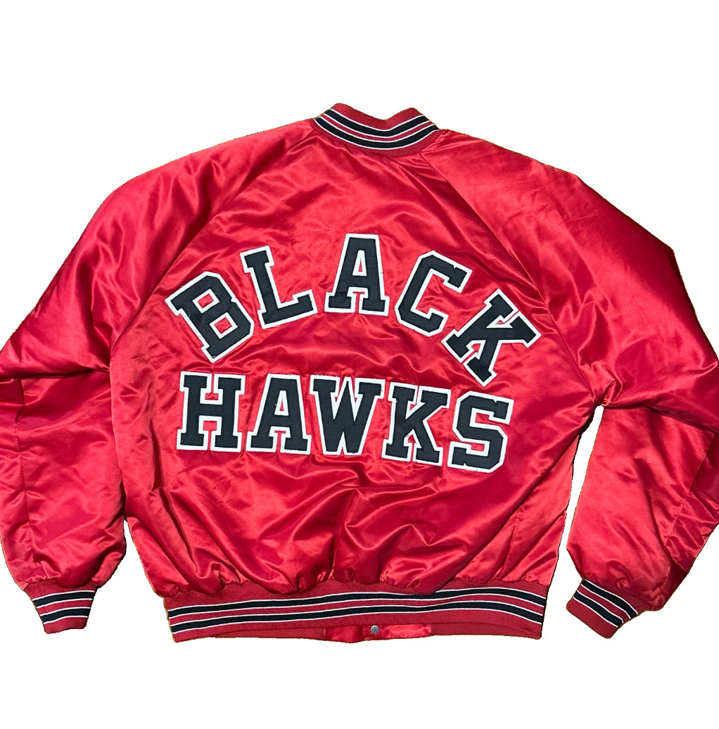 Chalk Line Chicago Blackhawks 90s Bomber Jacket Satin XL USA Embroidered Logo