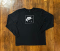 Nike Air Long Sleeve T-Shirt Mens XL Black Box Logo Athletic Cut The Nike Tee