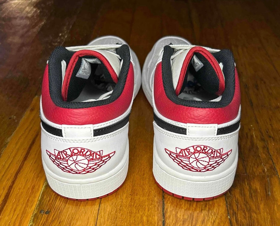 Air Jordan 1 Low White University Red Size 9.5 Men Shoes