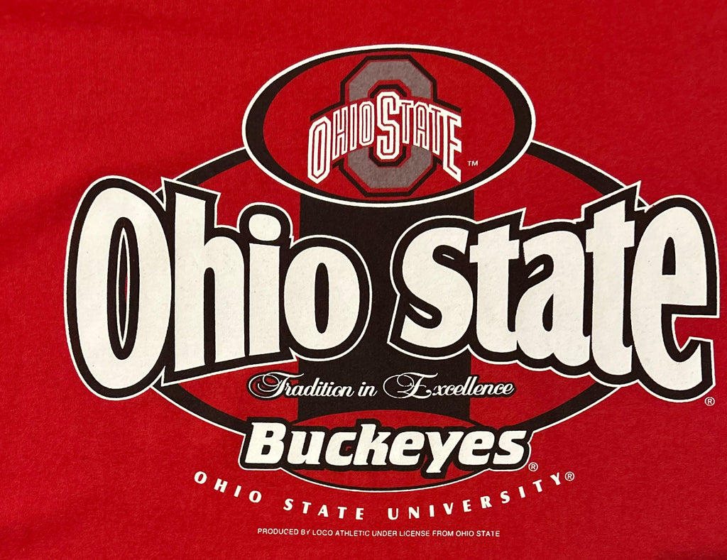 Ohio State Buckeyes Shirt 2XL Vintage Logo 7 90s Tradition In Excellence Red OSU