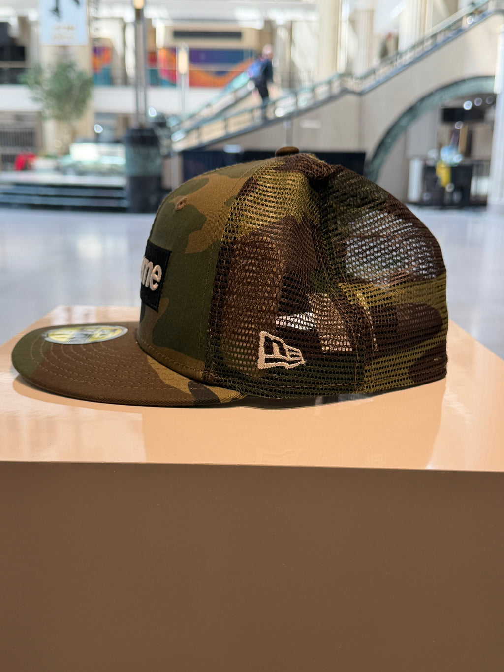Supreme New Era Camo Mesh Fitted Hat Size 7 1/8
