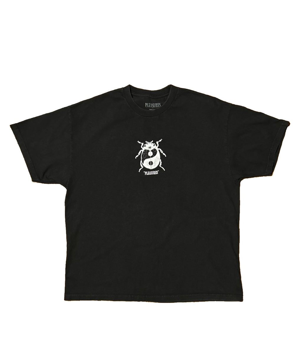 PLEASURES Yin Yang Beetle T-Shirt Black XXL Ladybug Graphic Streetwear Lightly Used