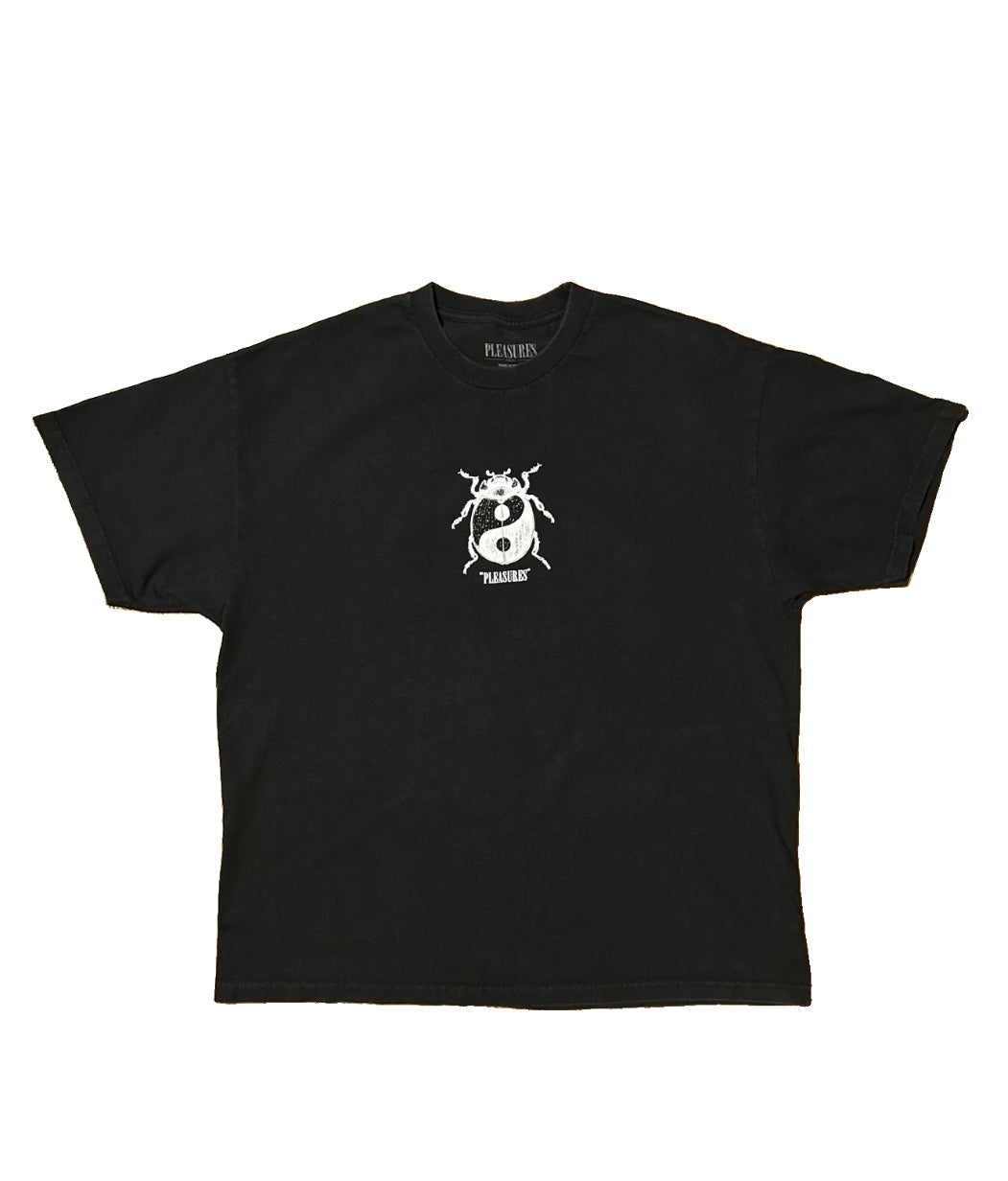 PLEASURES Yin Yang Beetle T-Shirt Black XXL Ladybug Graphic Streetwear Lightly Used