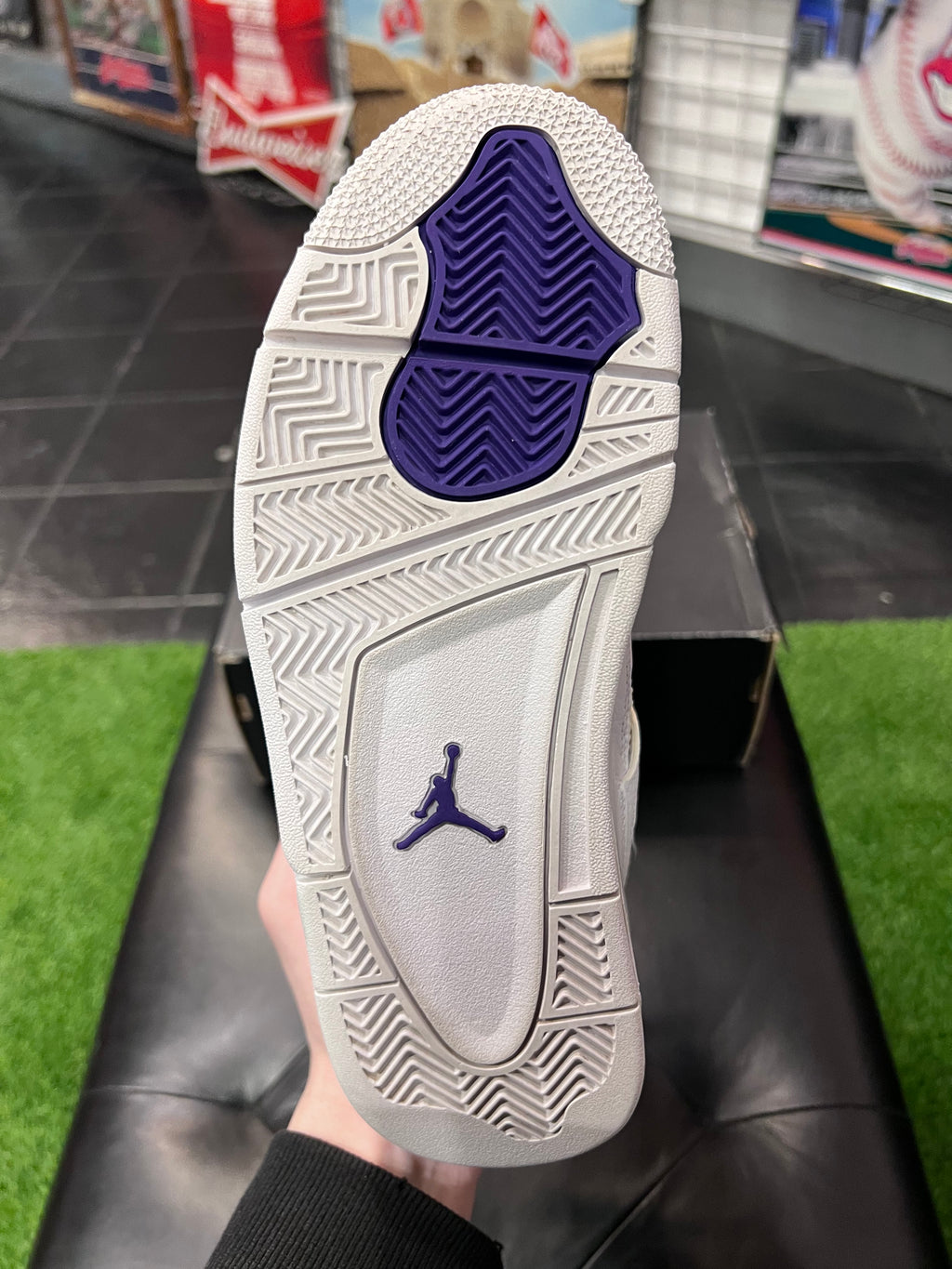 Gradeschool Air Jordan 4 Metallic Purple Size 7y Shoes