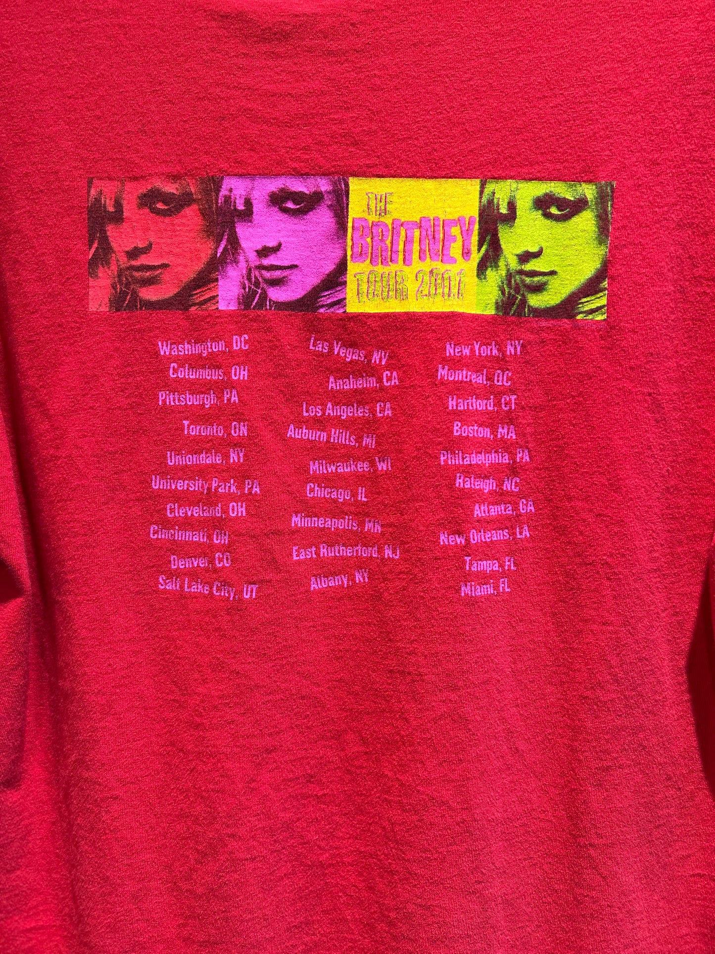 Vintage Britney Spears Tour Tee 2001 ( 21 By 27.5 )