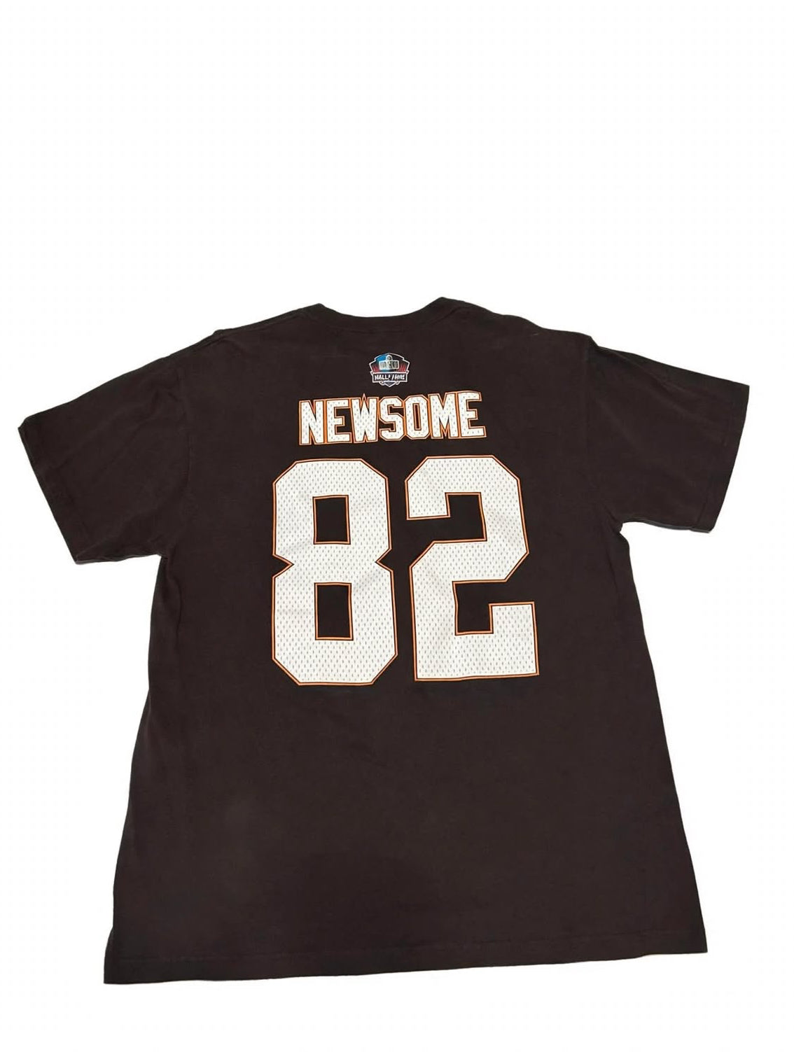 NFL Team Cleveland Browns Ozzie Newsome 82 T-Shirt HOF Patch L Large