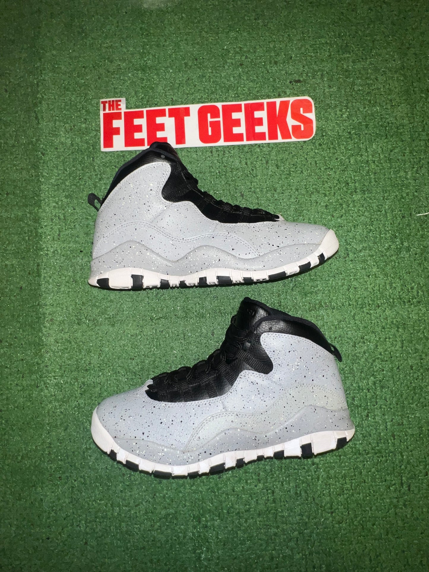 Gradeschool Air Jordan 10 Cement Size 7y Shoes Pre-Owned