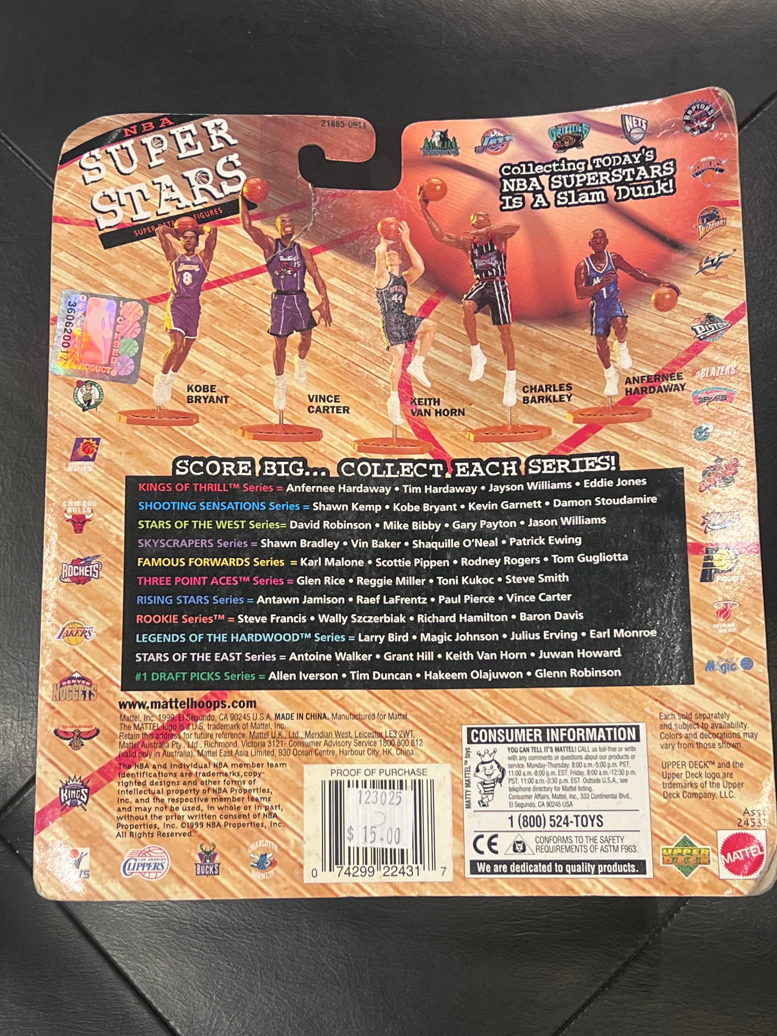 Mattel 1999 Toronto Raptors Vince Carter Figure