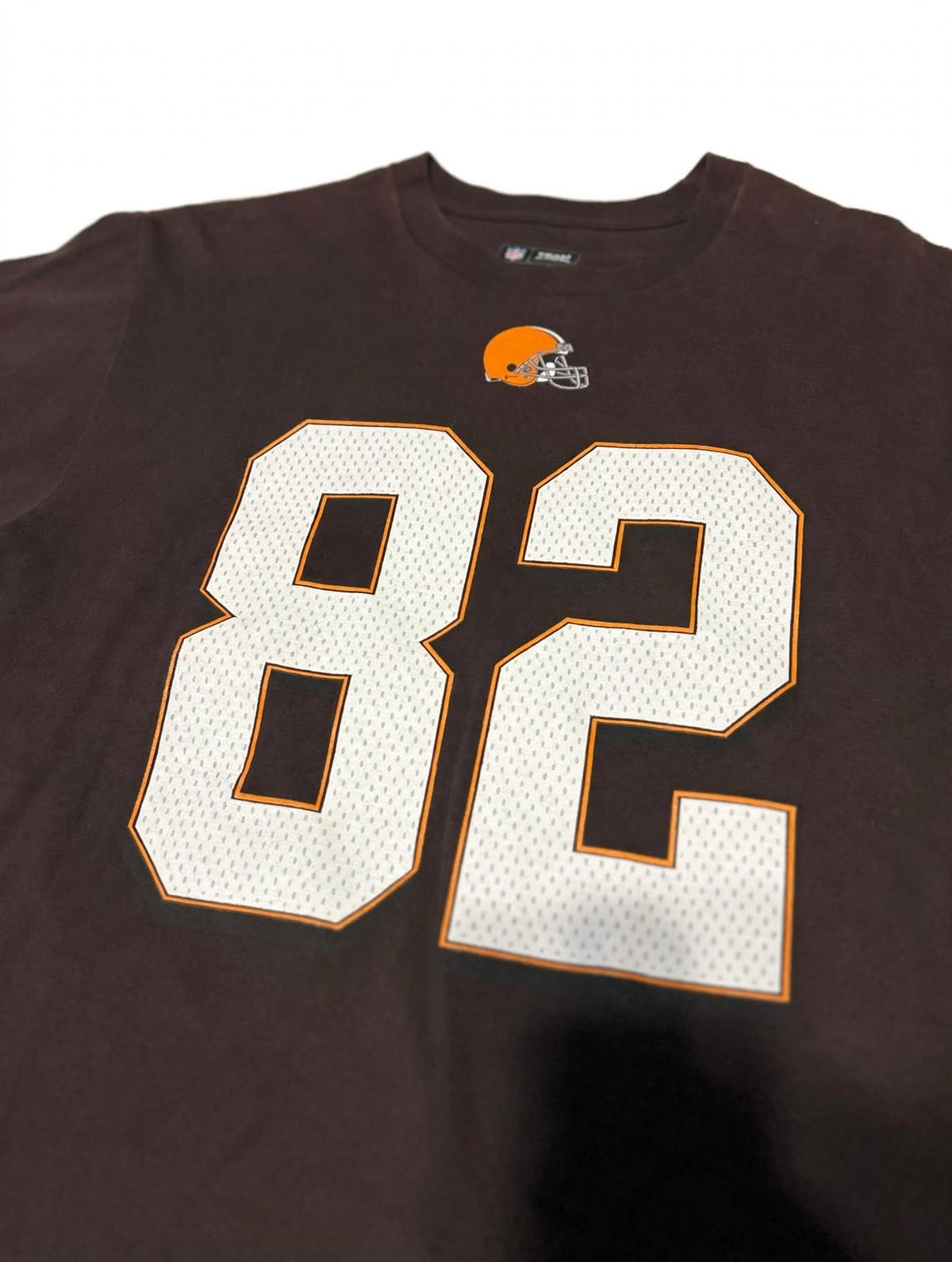 NFL Team Cleveland Browns Ozzie Newsome 82 T-Shirt HOF Patch L Large