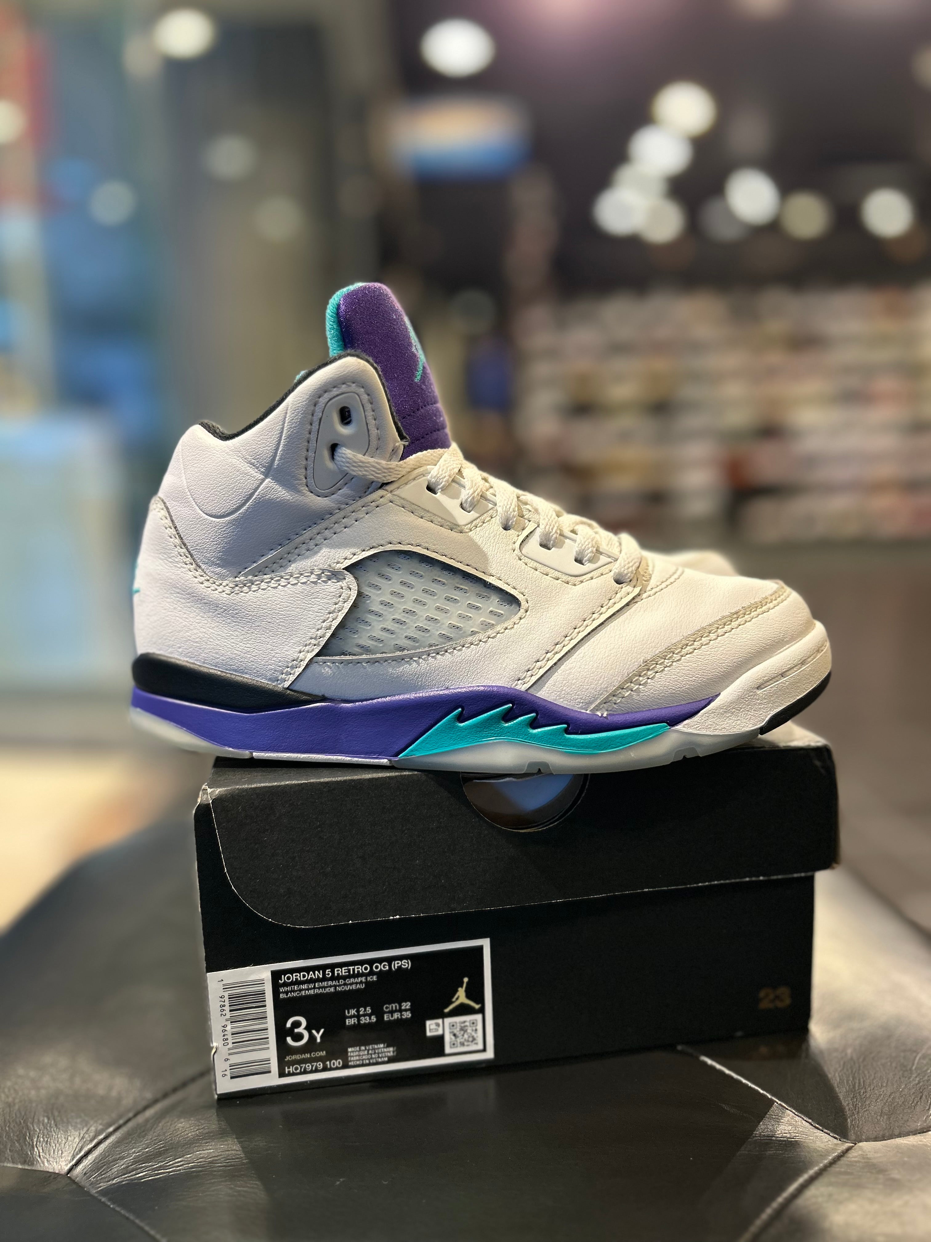Air Jordan 5 Retro Grape Size 3y Gradeschool Kids Shoes