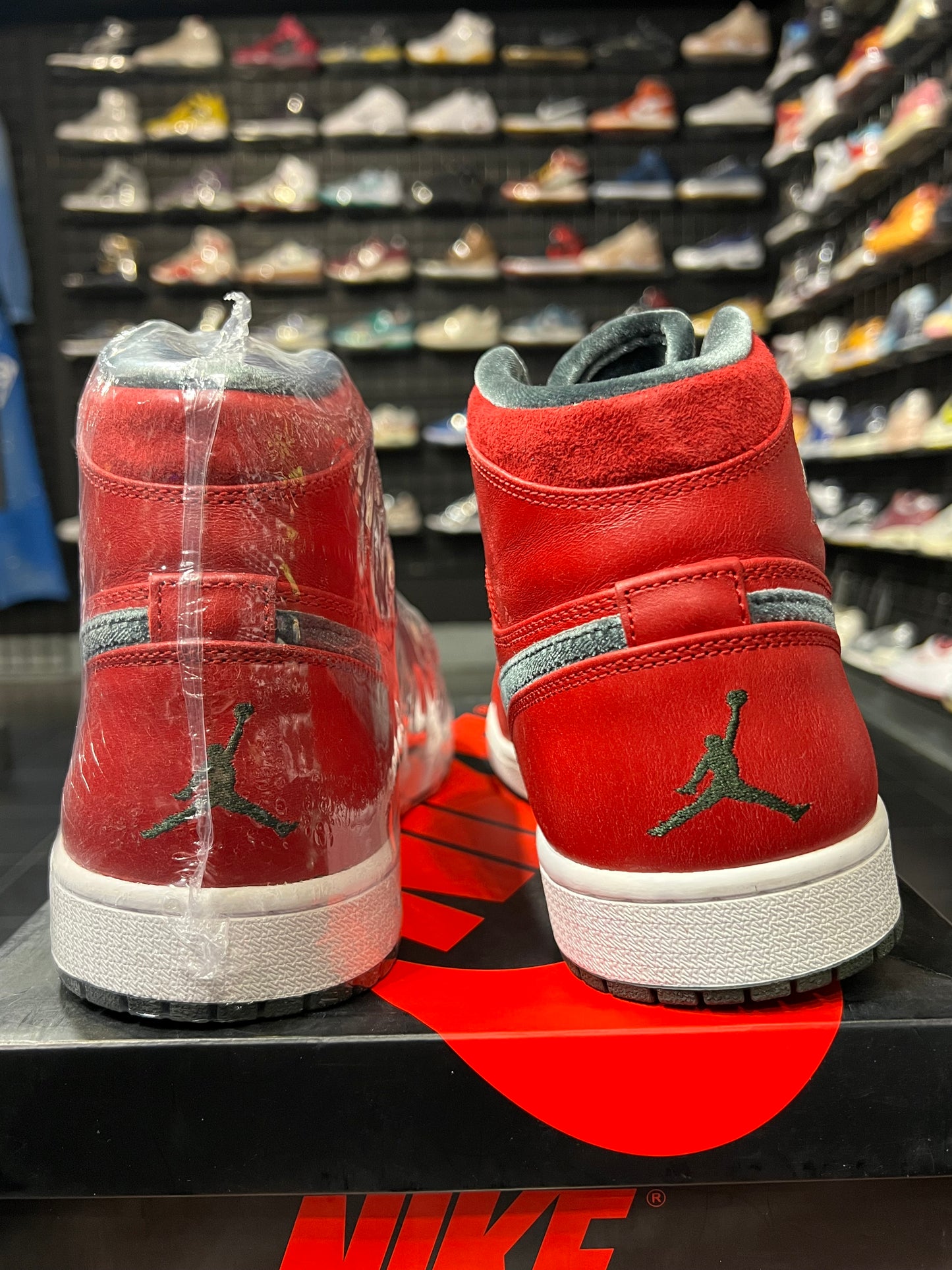 Nike Air Jordan 1 High Retro Red Premium 2013 Men Shoes New With Box