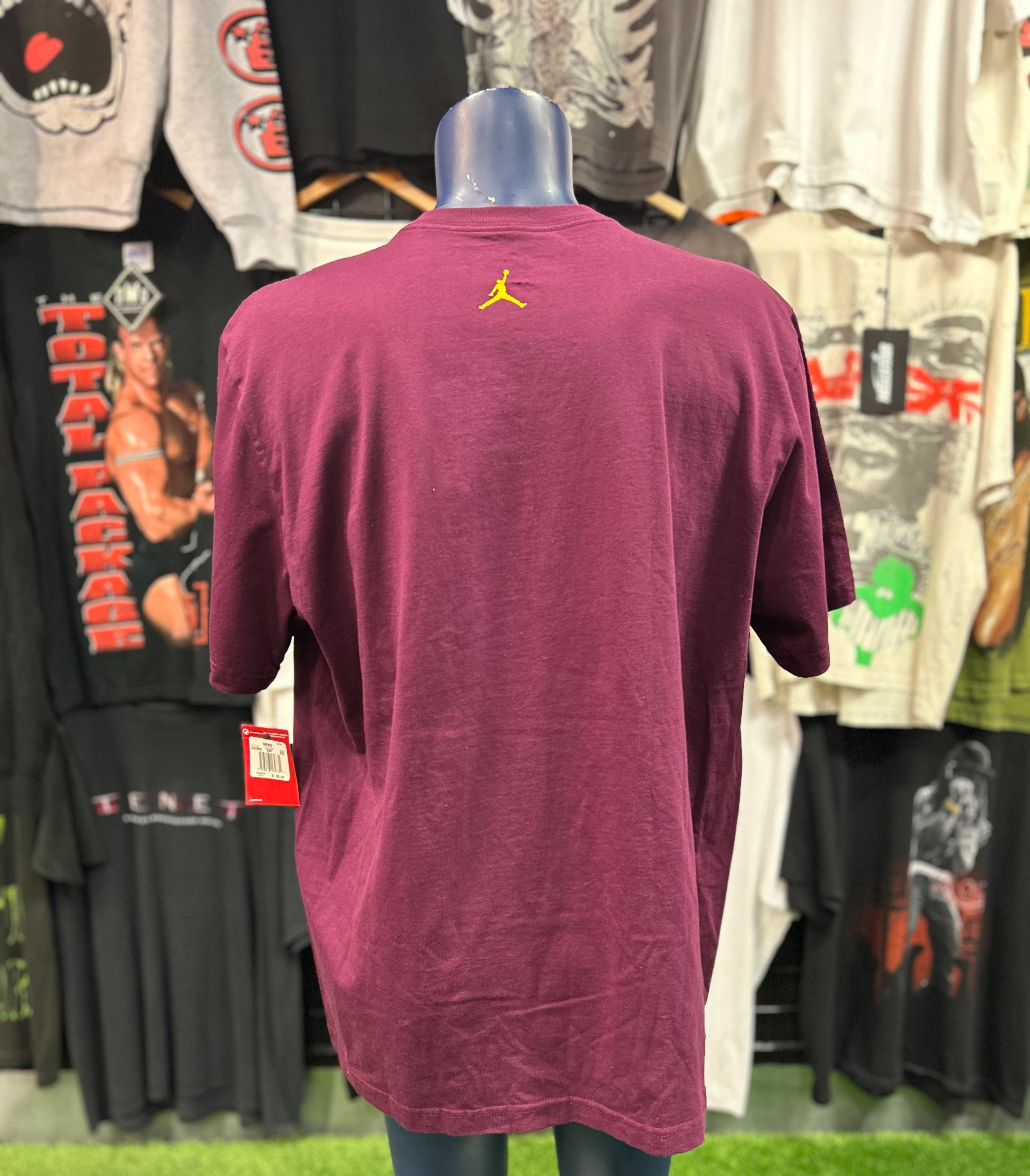 Air Jordan Maroon and Yellow T-shirt Size 2XL