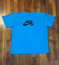 Nike SB Logo Skate T-Shirt Laser Blue Black Size XL