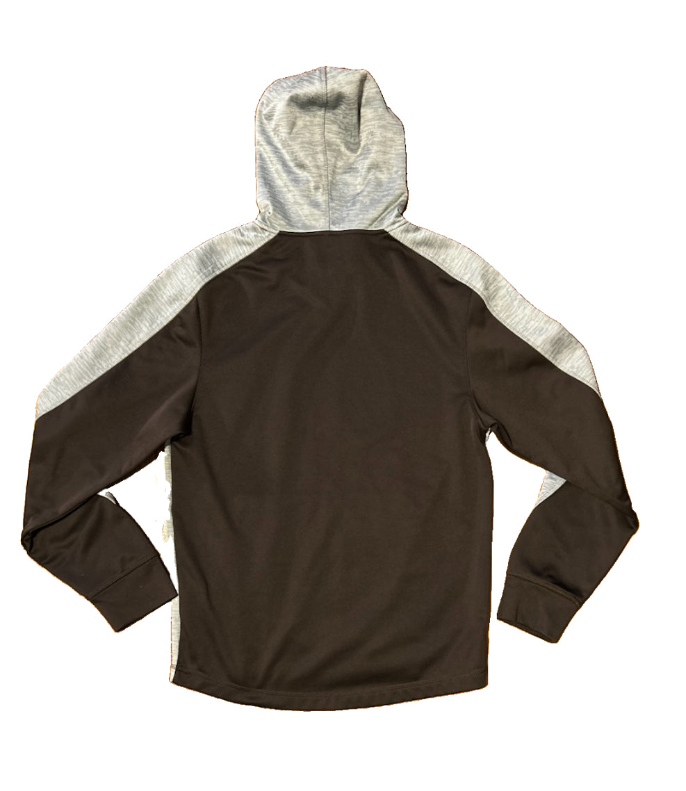 Cleveland Browns Hoodie Mens Small Majestic Therma Base Helmet Logo Brown NWOT