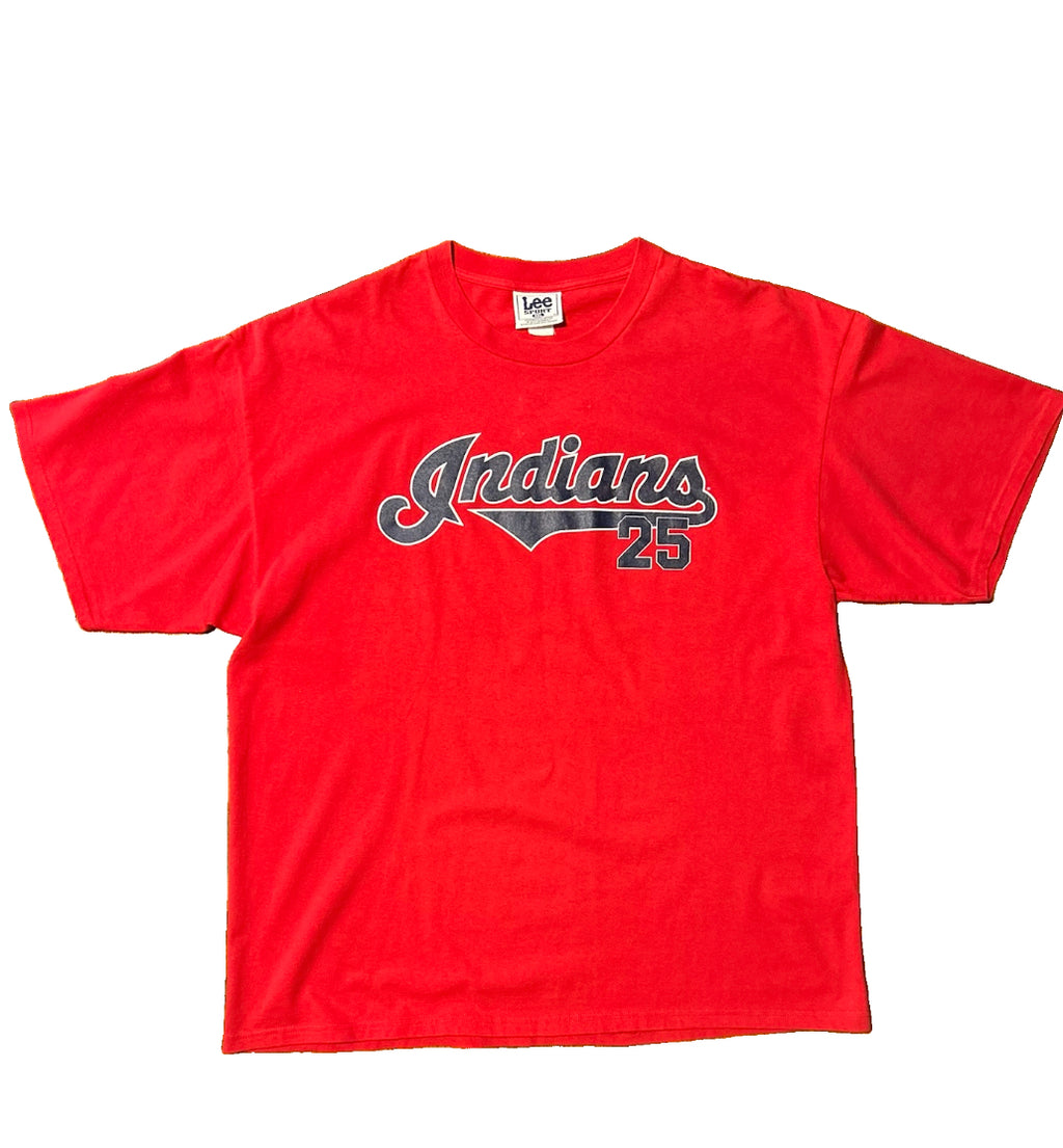 Vintage 2000 Jim Thome 25 Cleveland Indians Shirt XXL Lee Sport Red Y2K MLB