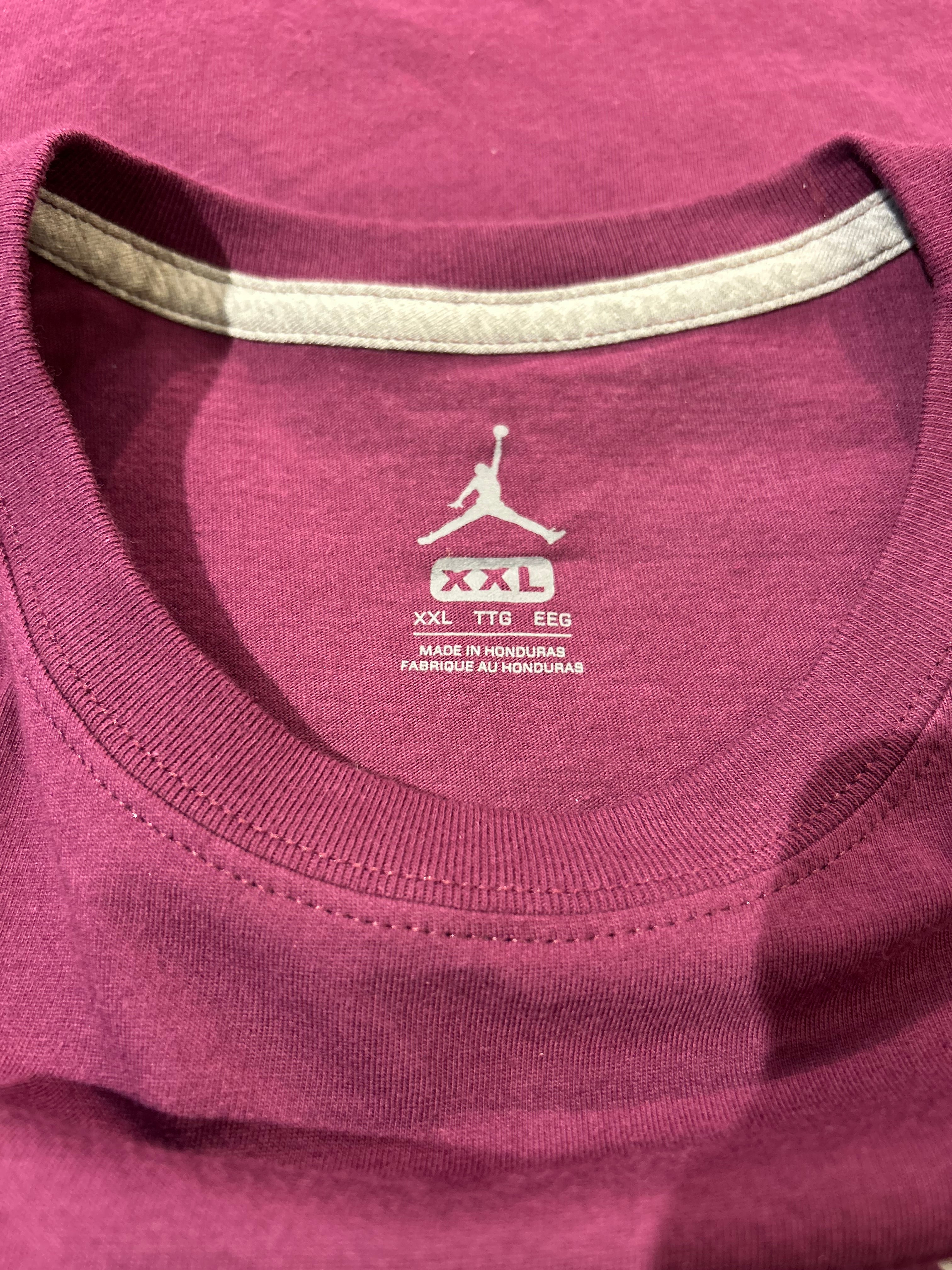 Air Jordan Maroon and Yellow T-shirt Size 2XL