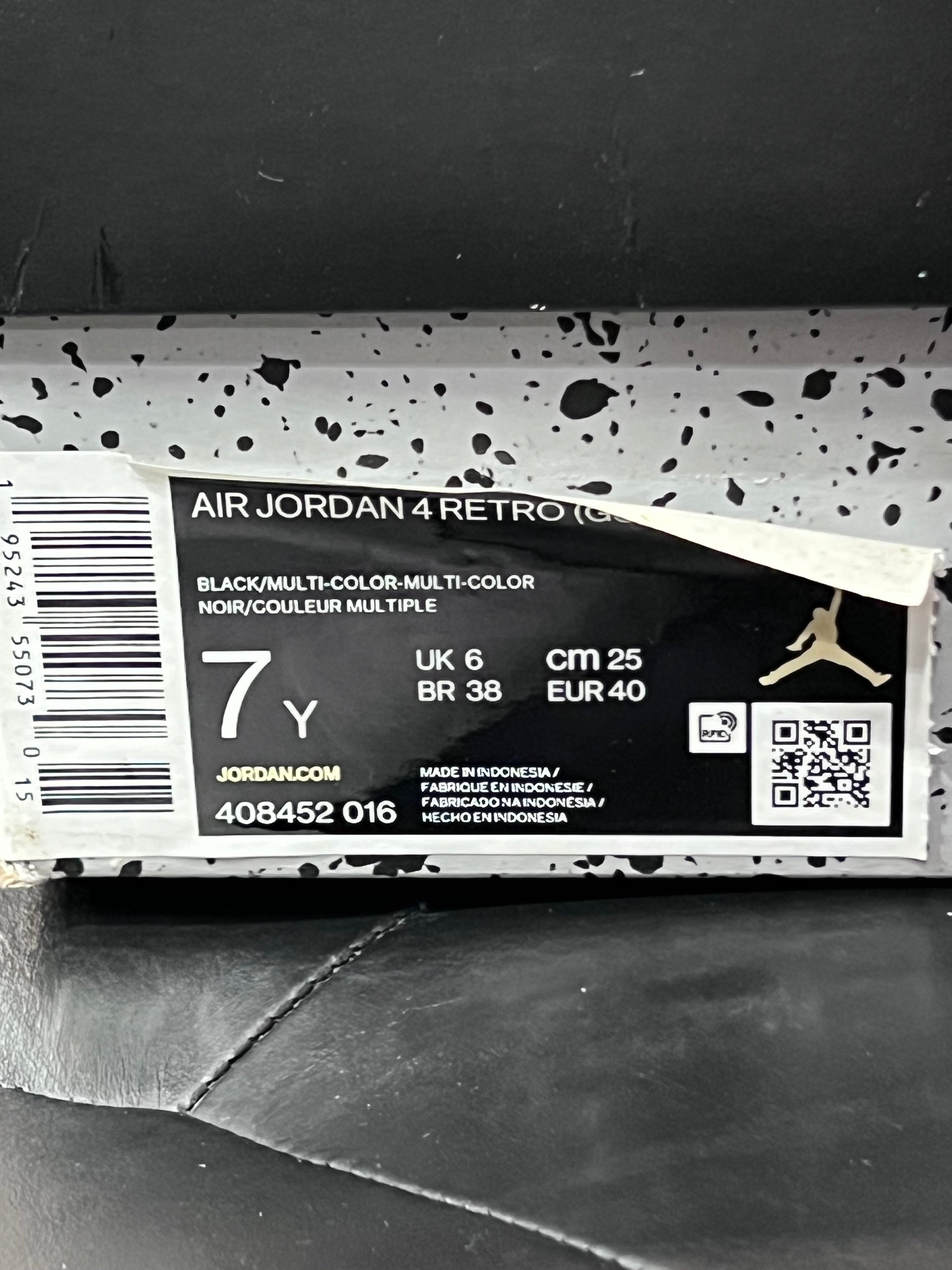 Gradeschool Air Jordan 4 Red Thunder Size 7