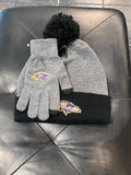NFL Team Apparel Baltimore Ravens Hat & Gloves