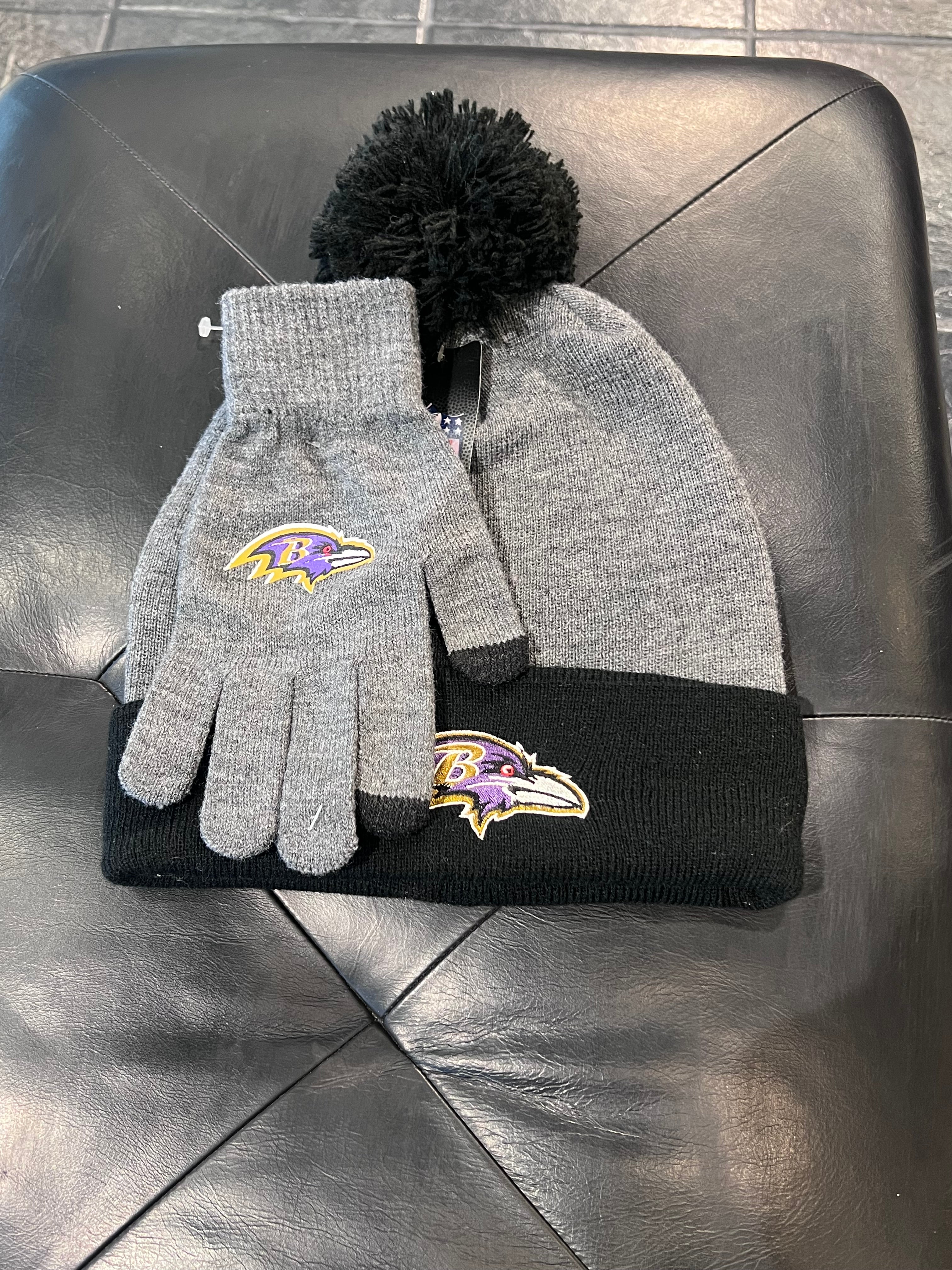 NFL Team Apparel Baltimore Ravens Hat & Gloves