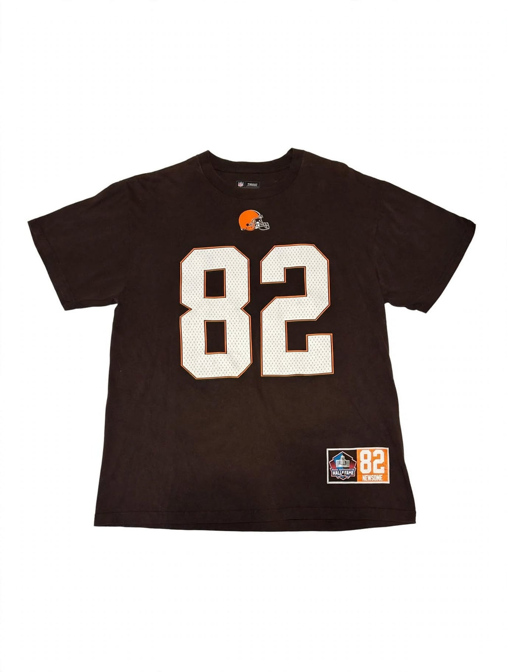NFL Team Cleveland Browns Ozzie Newsome 82 T-Shirt HOF Patch L Large