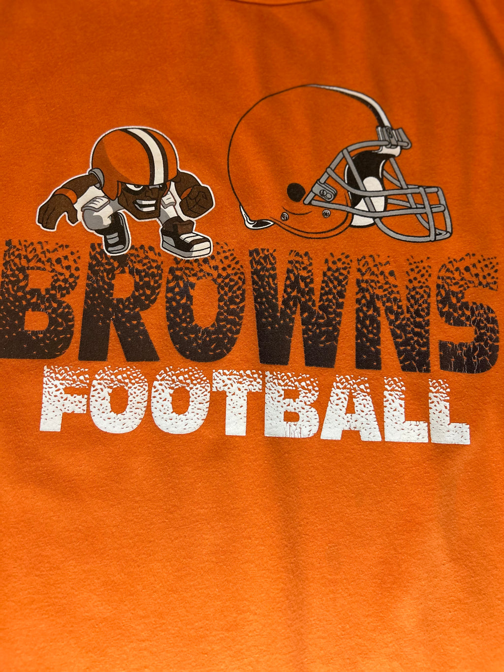 Cleveland Browns Shirt Youth Large 10/12 Orange NFL Team Apparel Browns Football Helmet