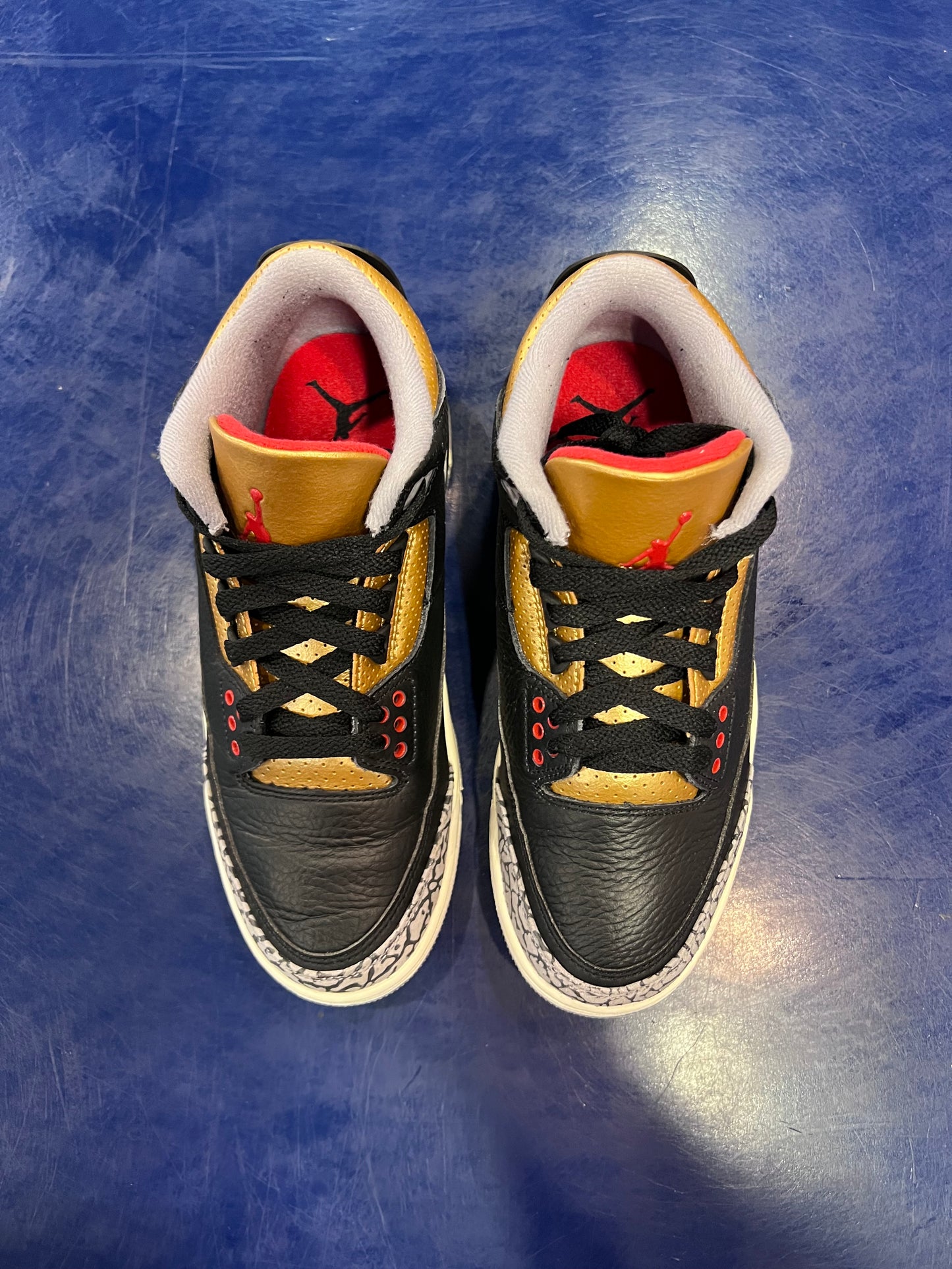 Women’s Air Jordan 3 Black Cement Gold Size 7.5w
