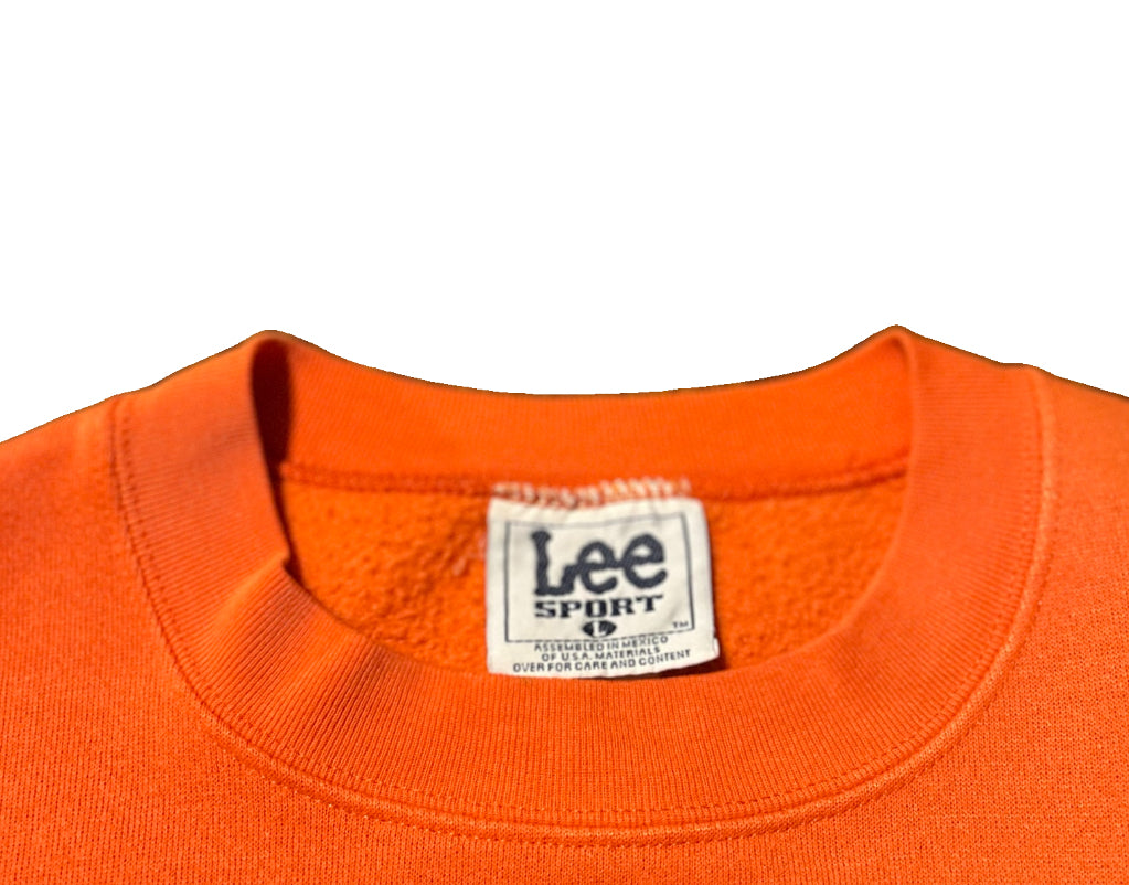 Cleveland Browns Sweatshirt L Lee Sport 90s Embroidered Orange NFL Crewneck Vintage