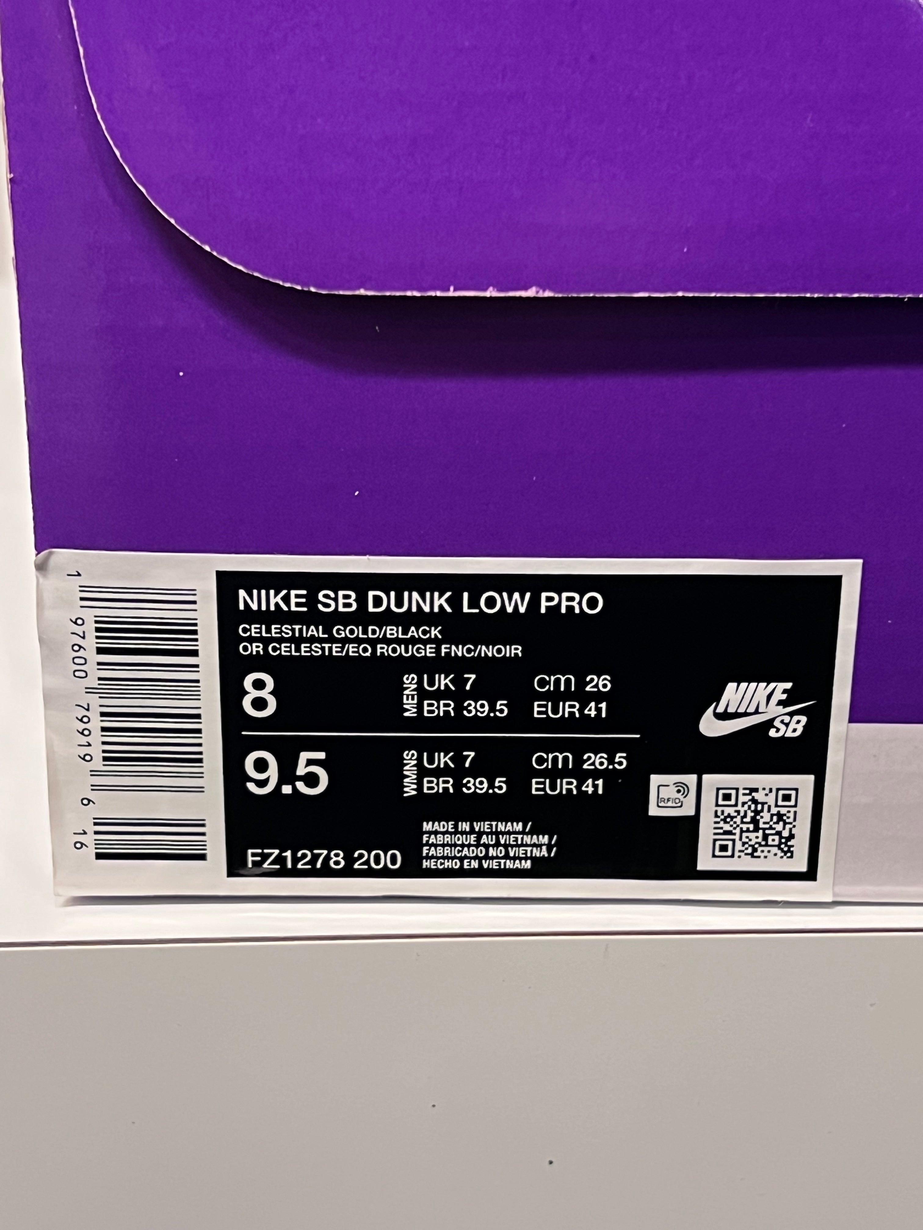 Nike Dunk Low Cinema Size 8 and 8.5 Men’s Shoes