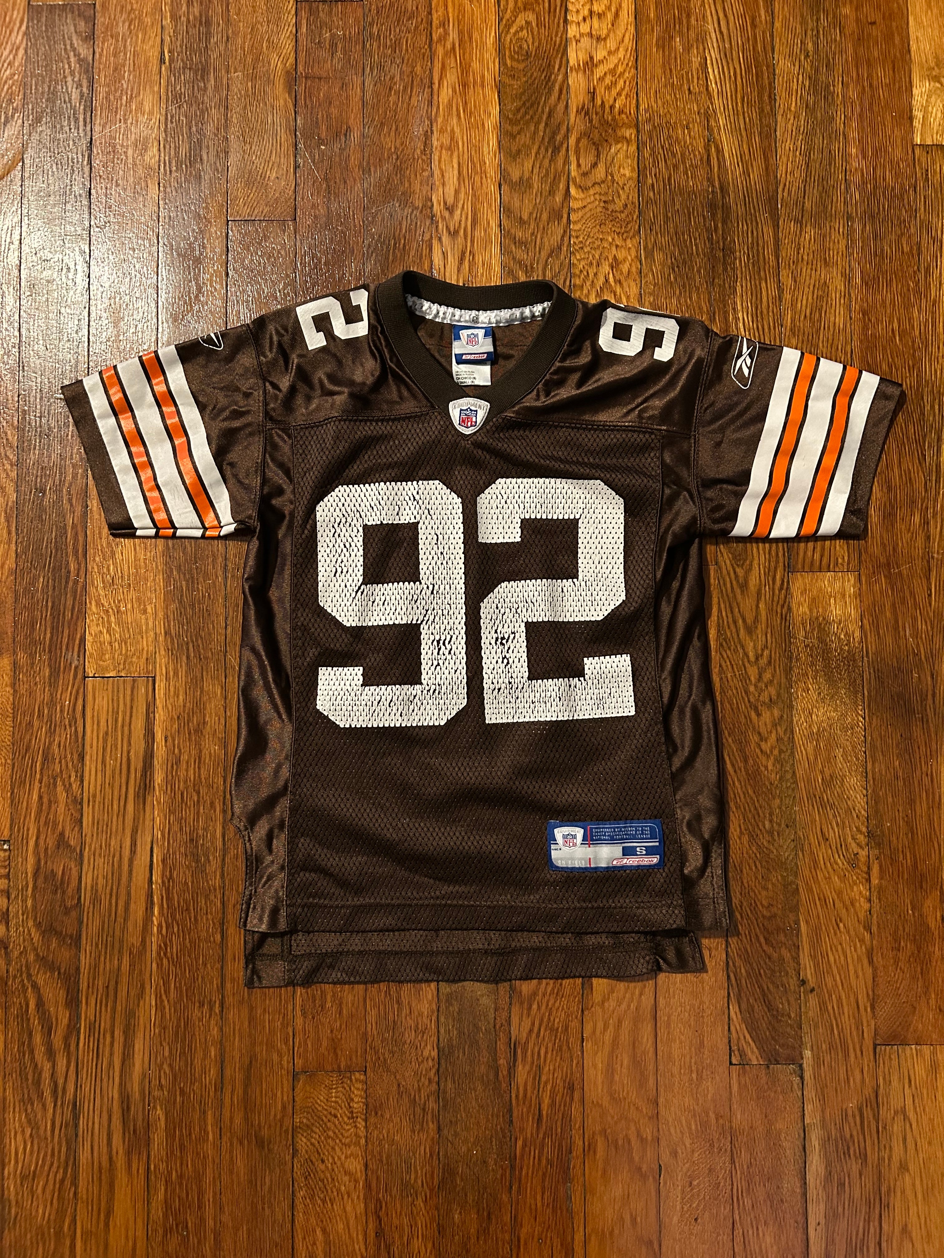Cleveland Browns Reebok NFL equipment 92 Brown jersey size small youth