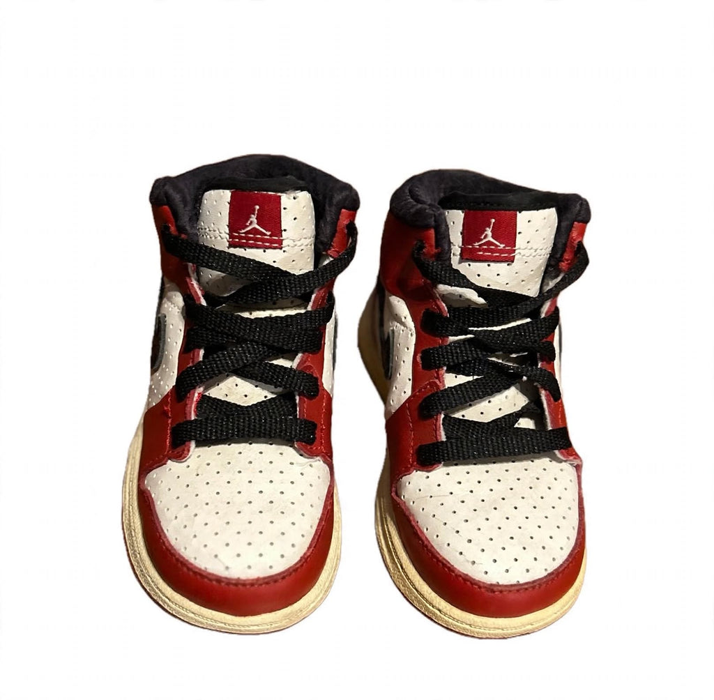 Toddler Jordan 1 Mid Chicago Red White Black 7C Good Used Since 85 Jumpman