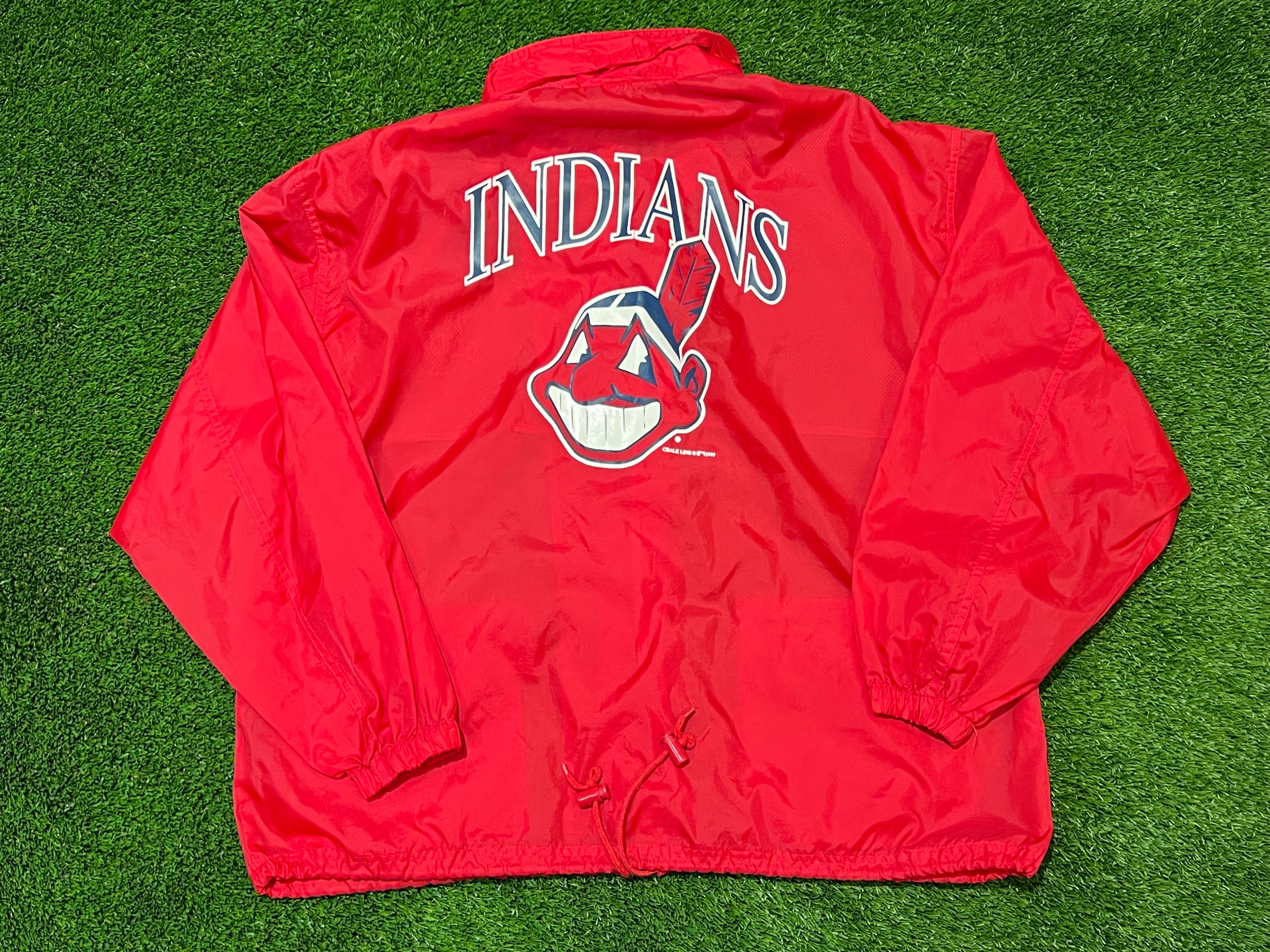 1997 Chalkline Cleveland Indians Full Zip Windbreaker with Hood Size 2XL