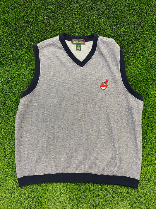 Men’s Cross Creek Cleveland Indians Sweater Vest Size L