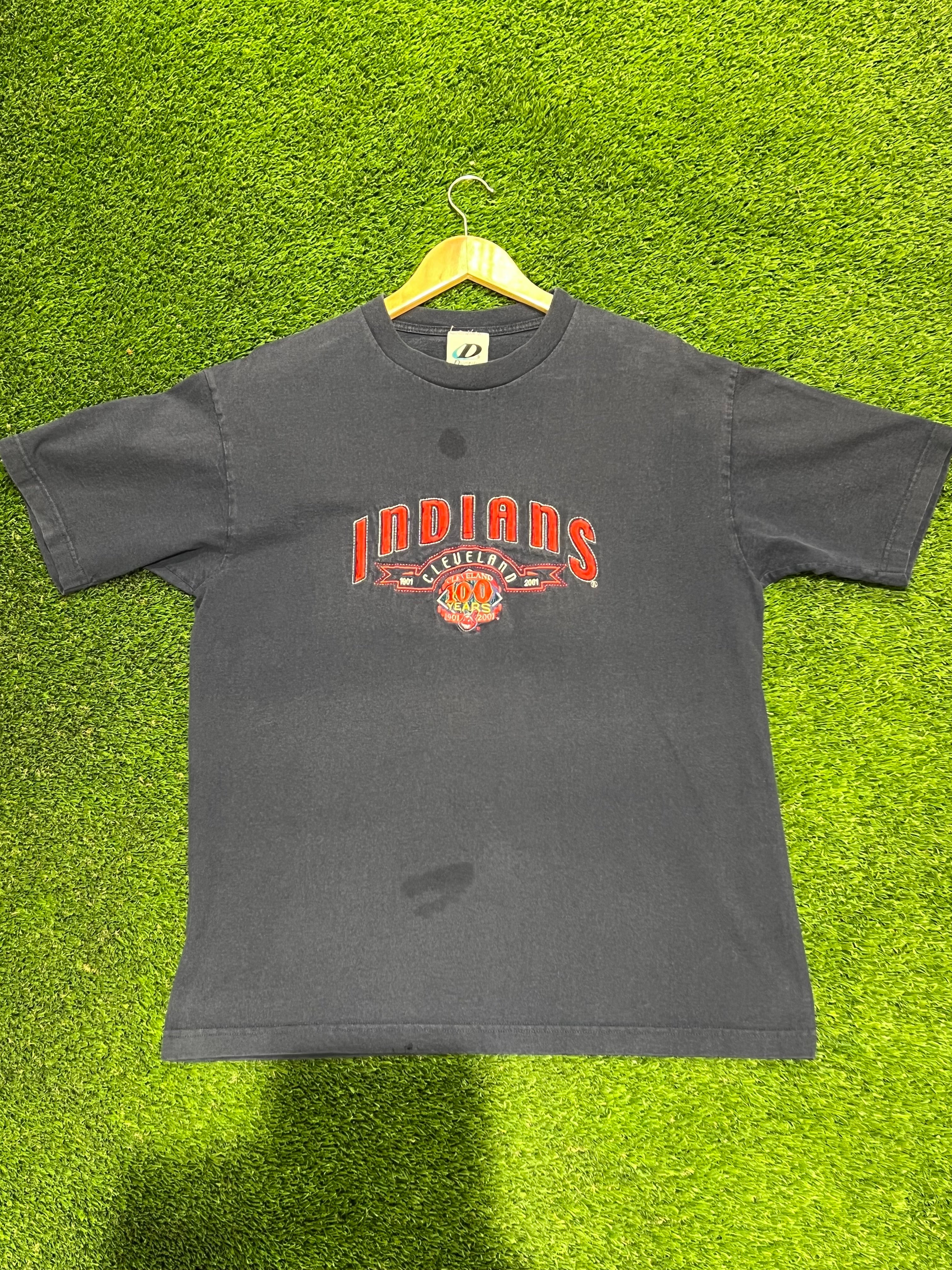 2001 Dynasty Cleveland Indians 100 Year Anniversary Tee Size L