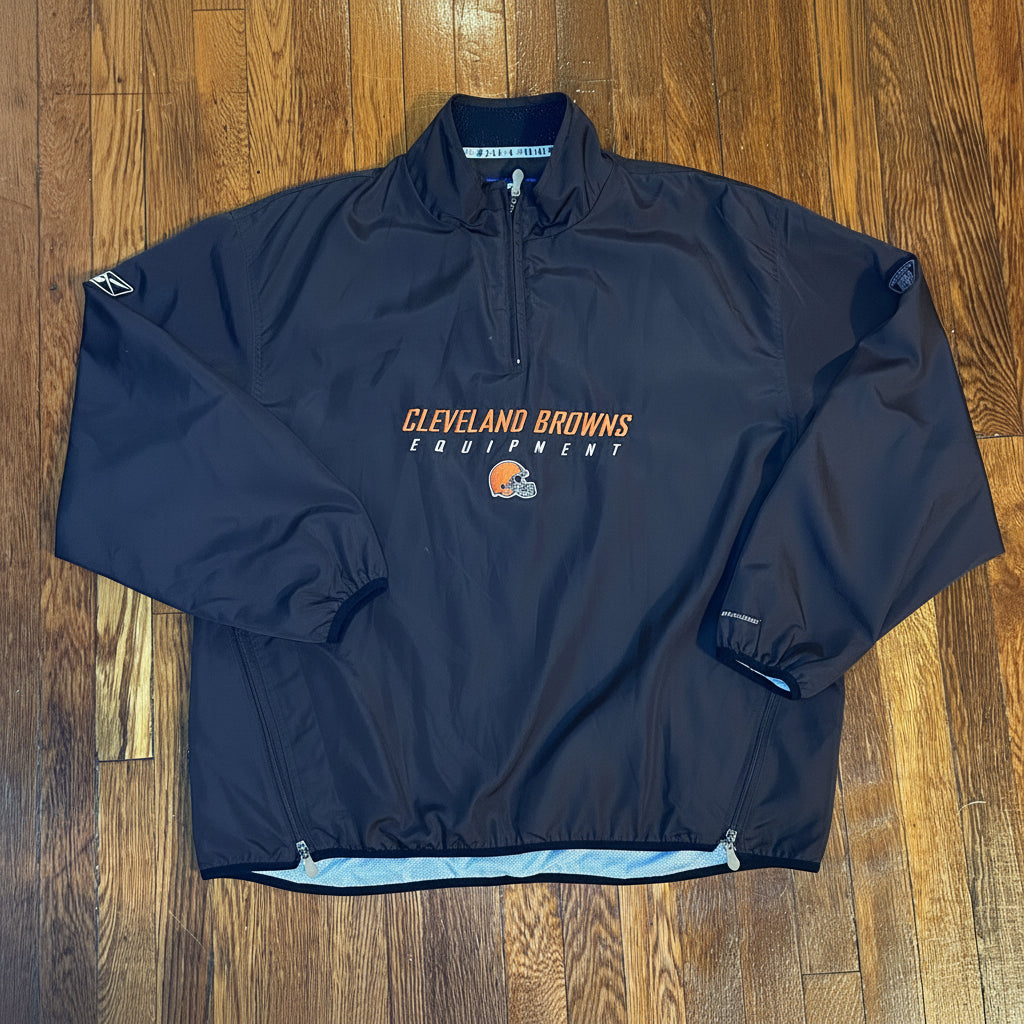 NFL Cleveland Browns Reebok Quarter Zip Pullover Vintage Jacket