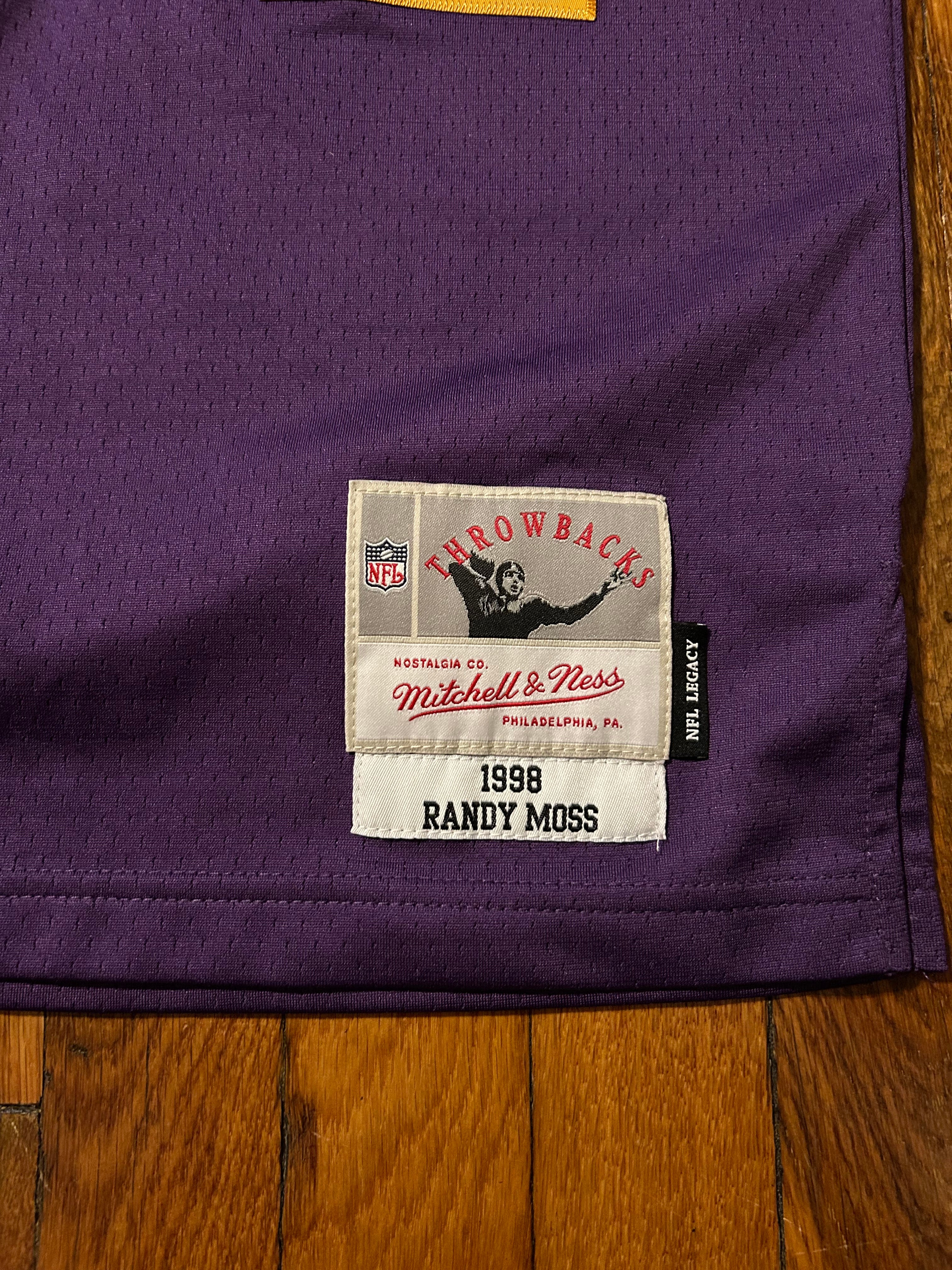 Mitchell and Ness Randy Moss Minnesota Vikings 1998 NFL Throwback Jersey Size Small
