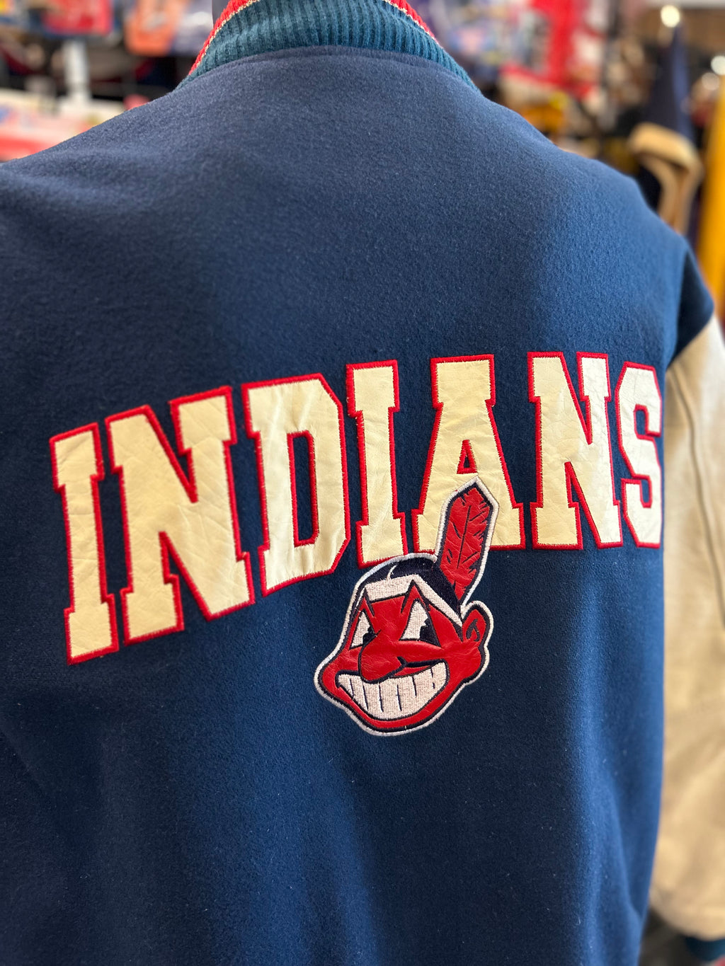 Carl Banks Cleveland Indians Wahoo Varsity Jacket Size 2XL