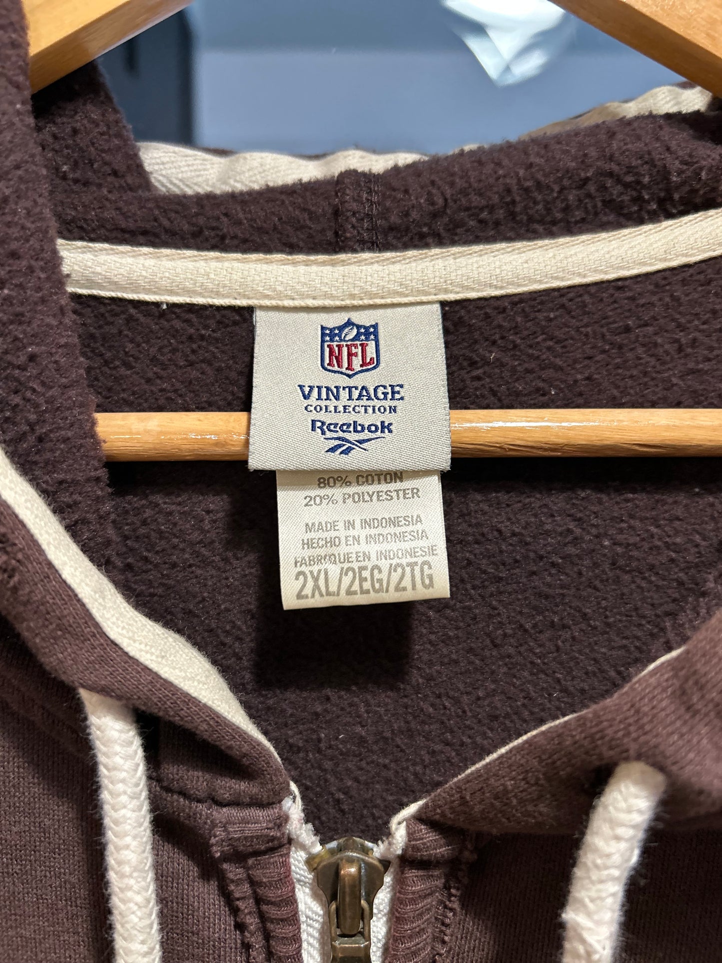 Reebok Vintage Cleveland Browns Elf Full Zip Hoodie size XXL