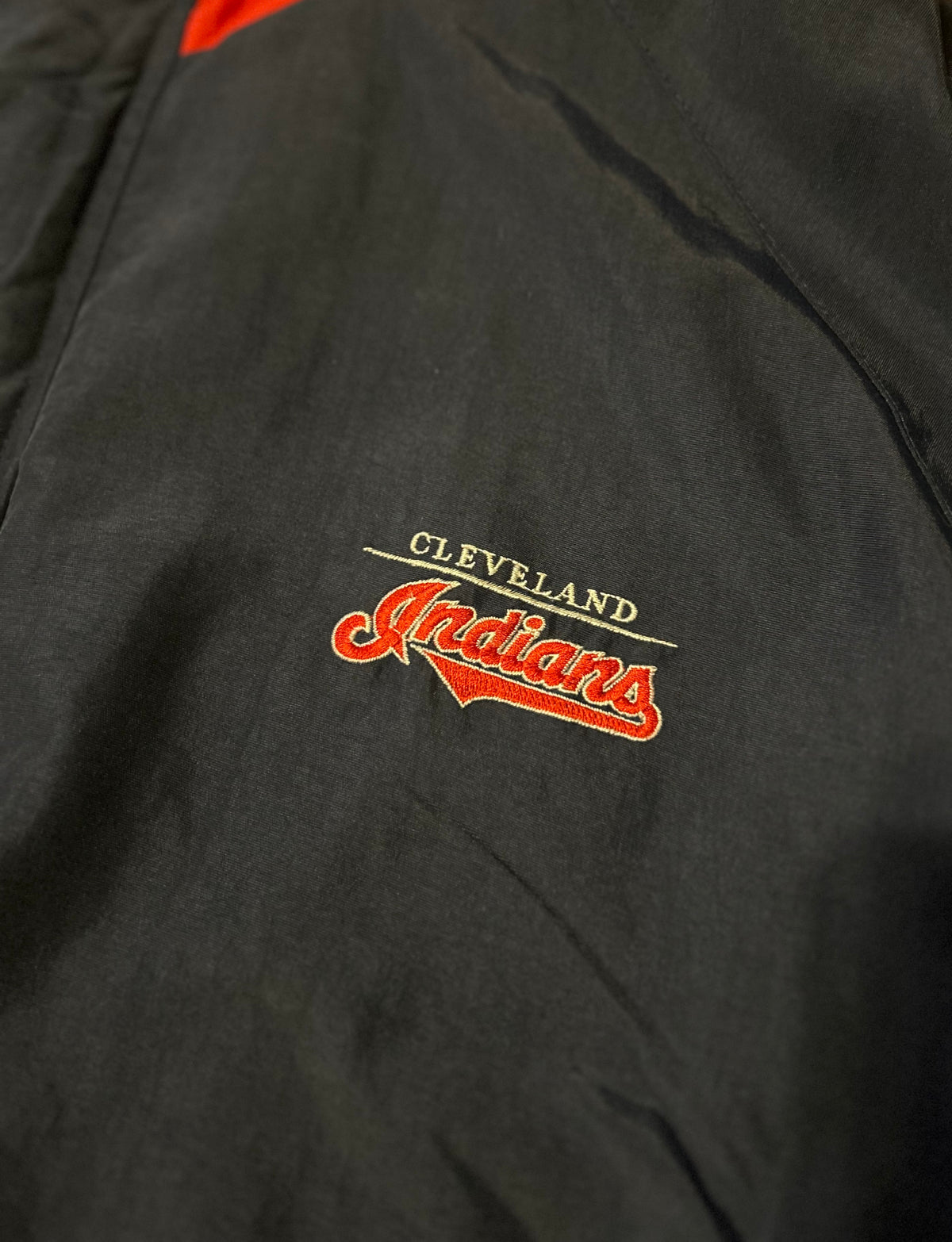 Cleveland Indians Windbreaker Jacket Mens XXL C529A Navy Red Wahoo Vintage