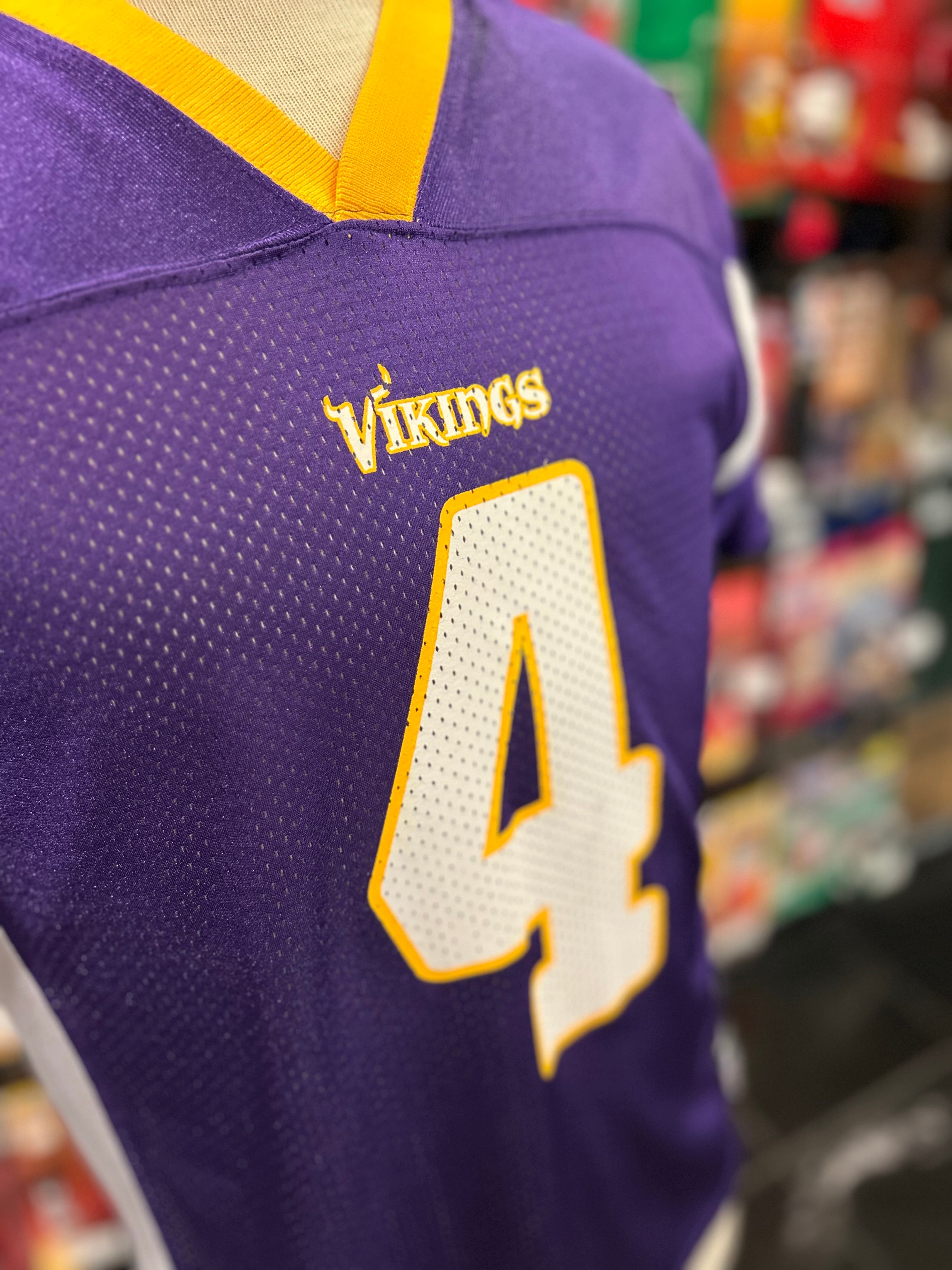 Vintage Reebok NFL Minnesota Vikings #4 Brett Farve Jersey Youth Size XL