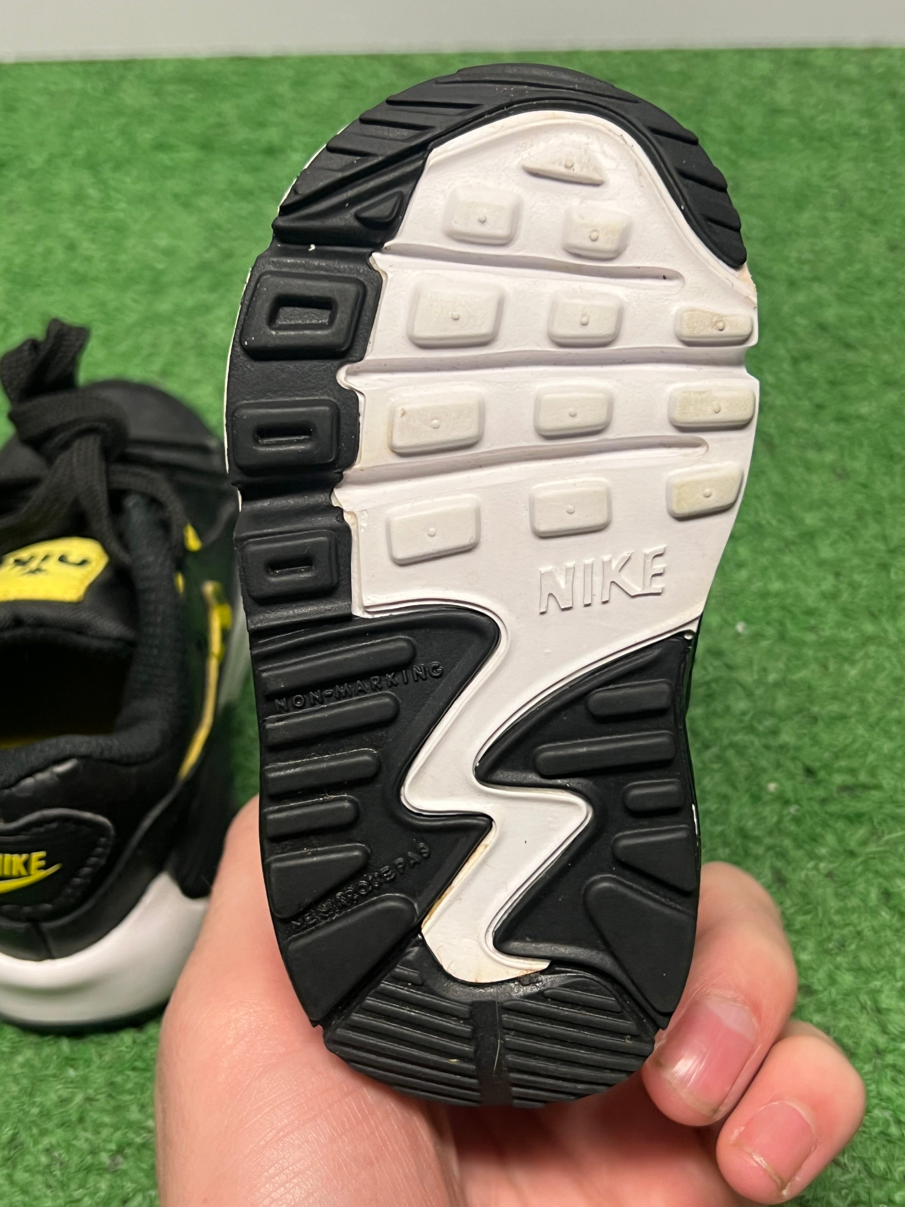 Kids Air Max 90 Black Yellow Size 4c