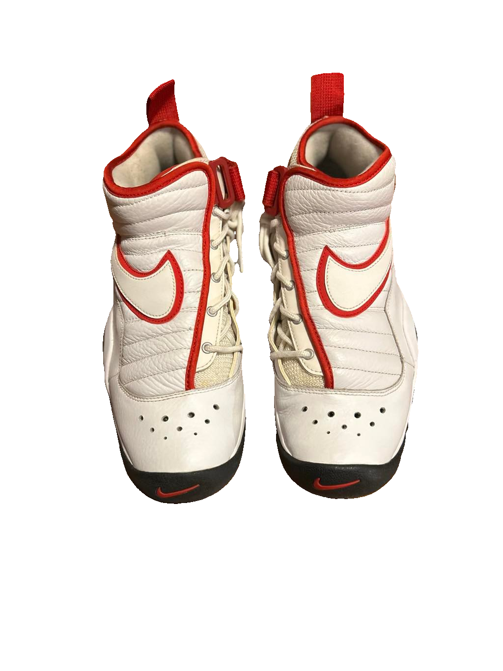 Nike Air Shake Ndestrukt OG Bulls 880869-100 White Red Black Size 9.5 Lightly Used No Box 2017