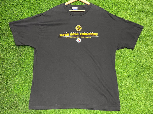 Reebok Pittsburgh Steelers 6x Super Bowl Champs Tee Size XL