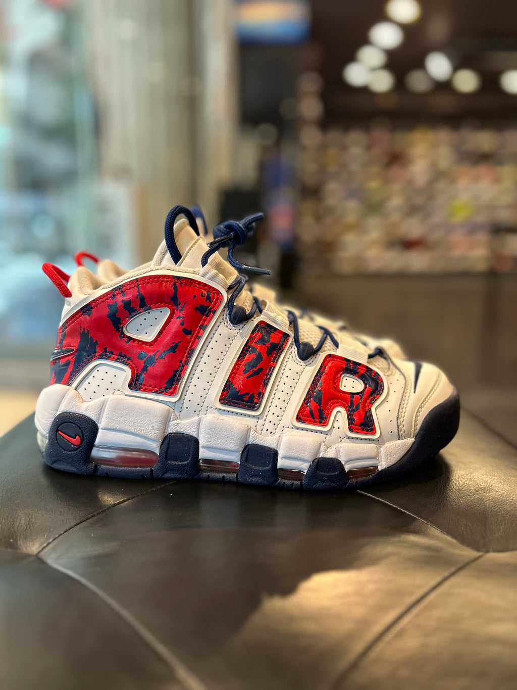 Nike Air More Uptempo Red Camo Size 8.5 Men Shoes