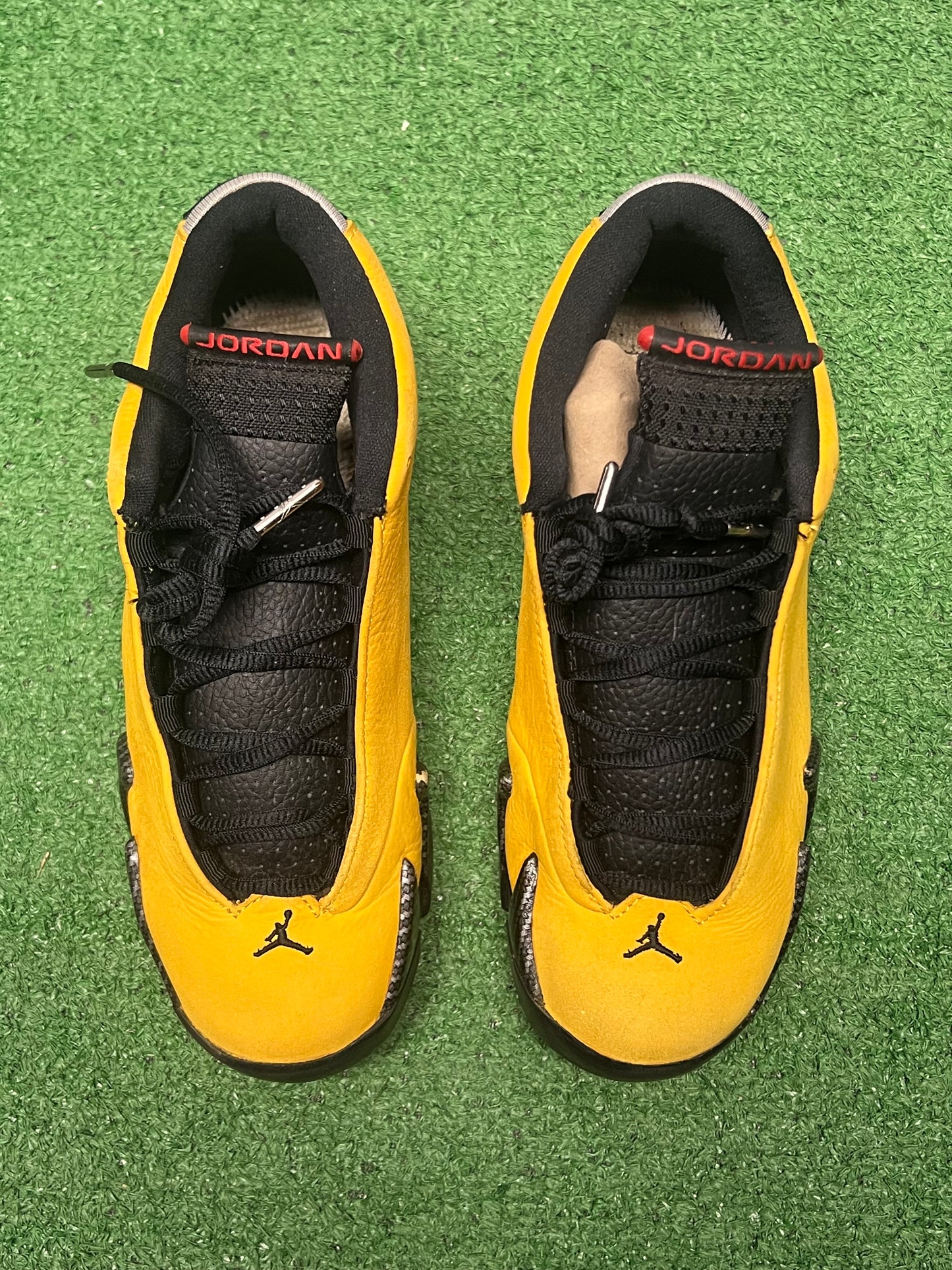 Gradeschool Air Jordan 14 Yellow Ferrari Size 6y