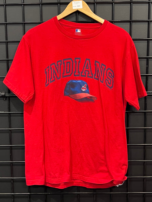 Men’s Cleveland Indians Cap Tee Size M
