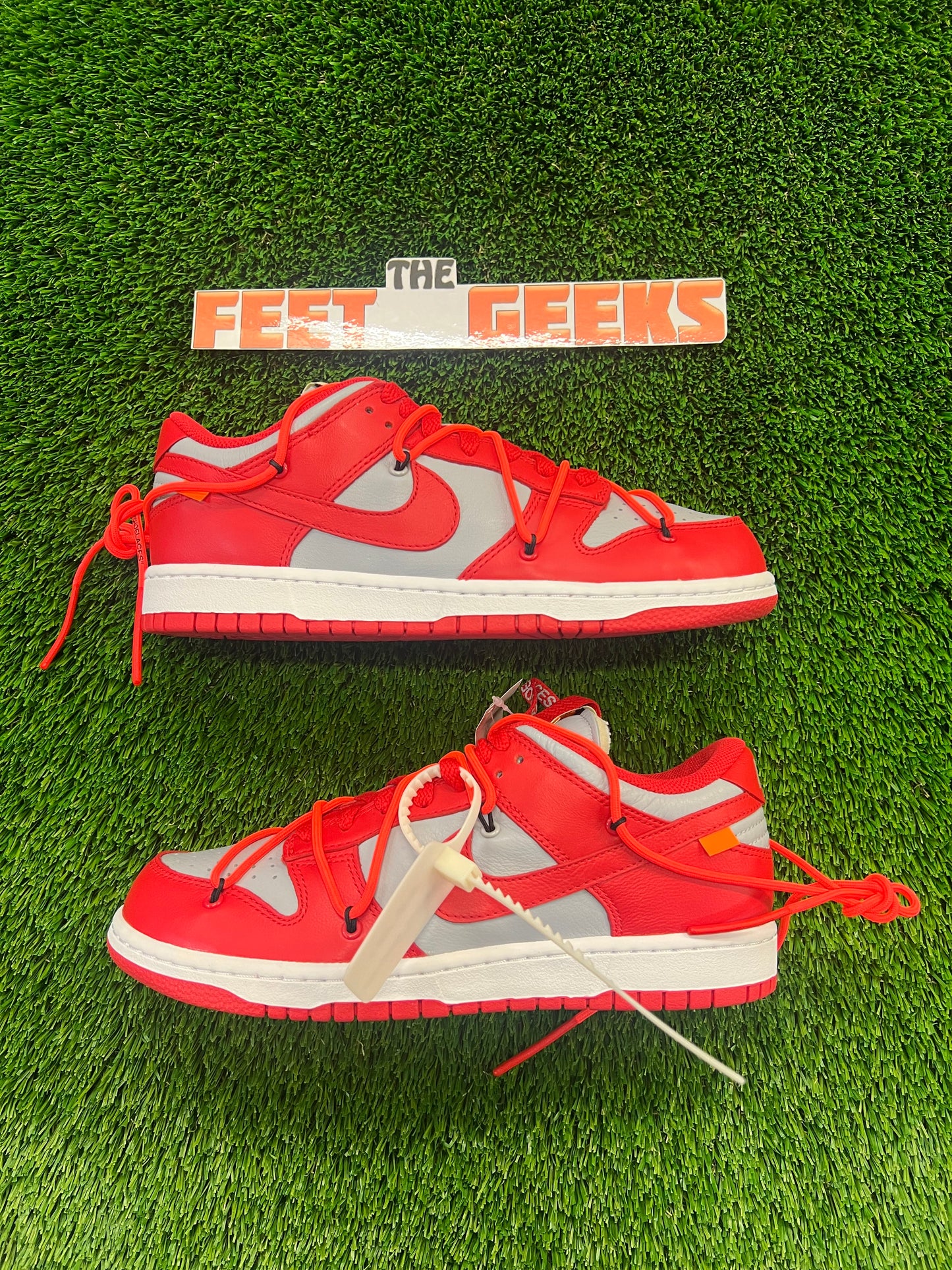 Men’s Nike Dunk Low Off-White University Red Size 8 Shoes Brand New