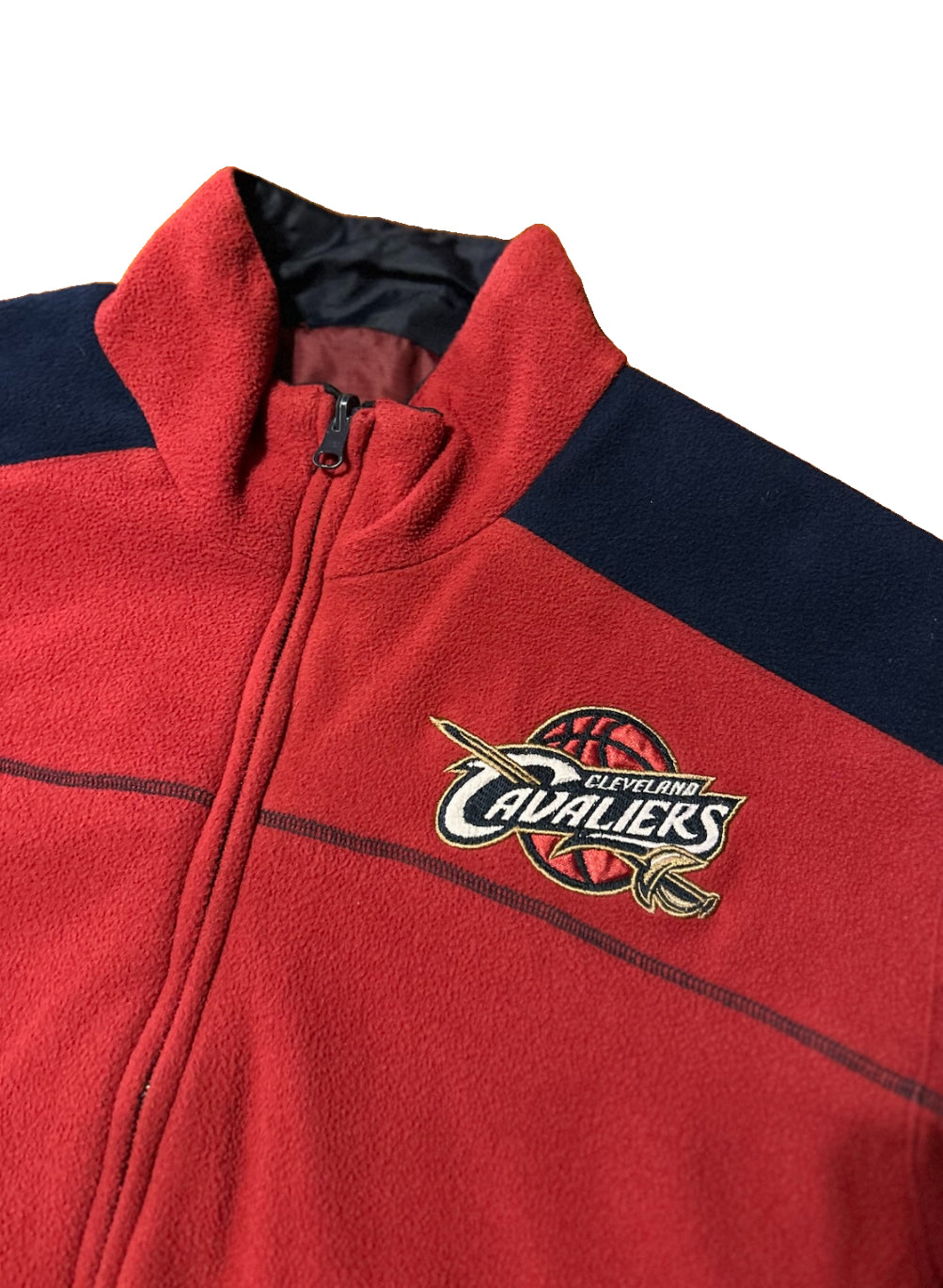 Cleveland Cavaliers Jacket Size Medium Reversible Fleece Windbreaker NBA Wine Navy Vintage