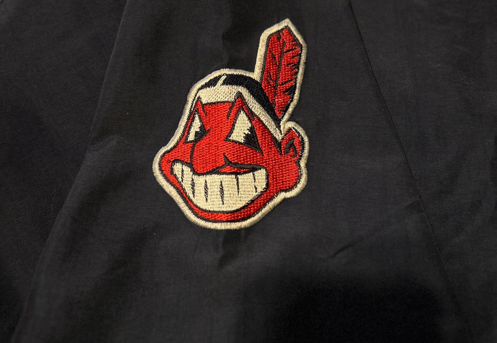 Cleveland Indians Windbreaker Jacket Mens XXL C529A Navy Red Wahoo Vintage